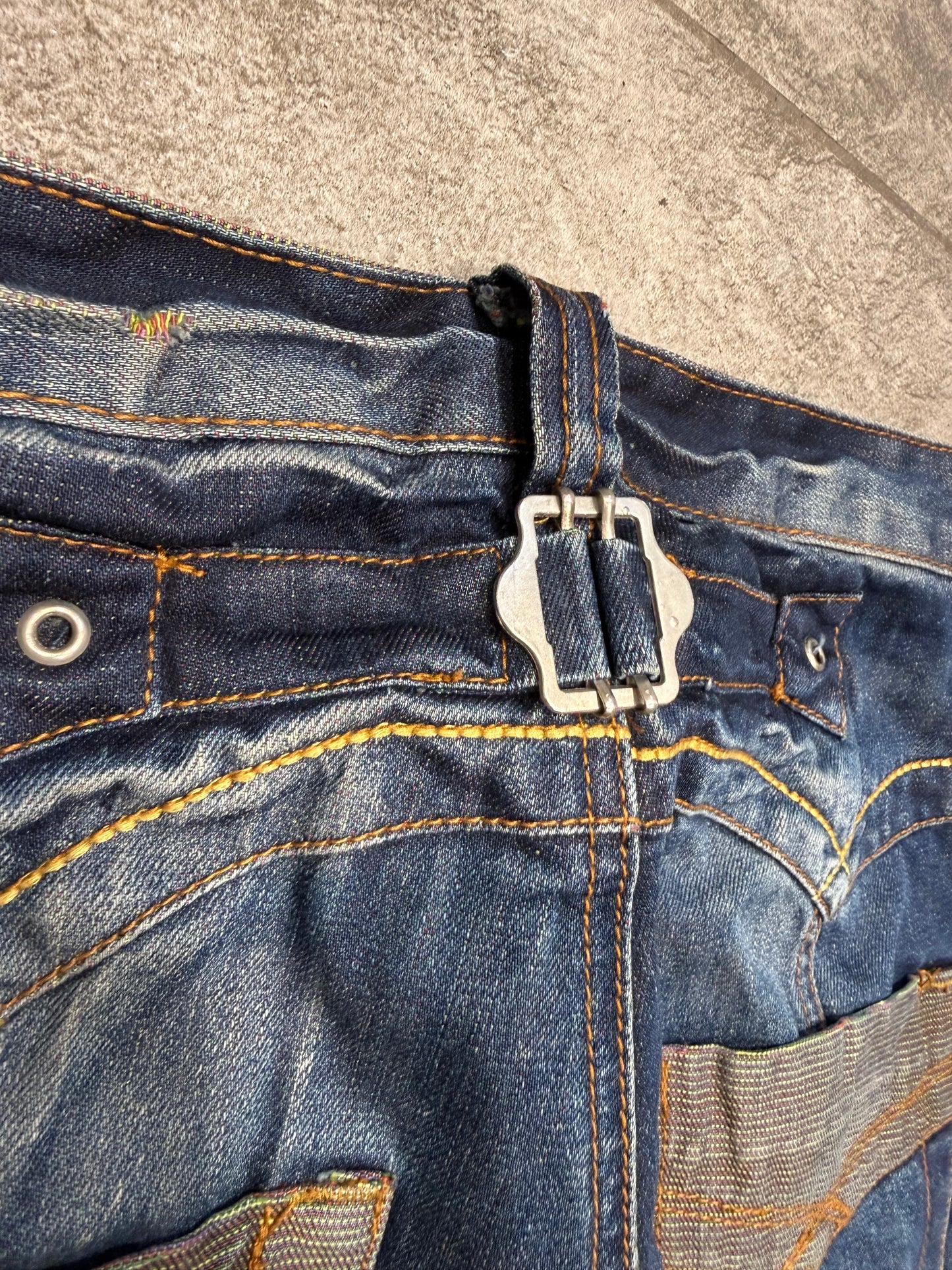 000’s Crazy Leopard Patchwork Jeans (31”)