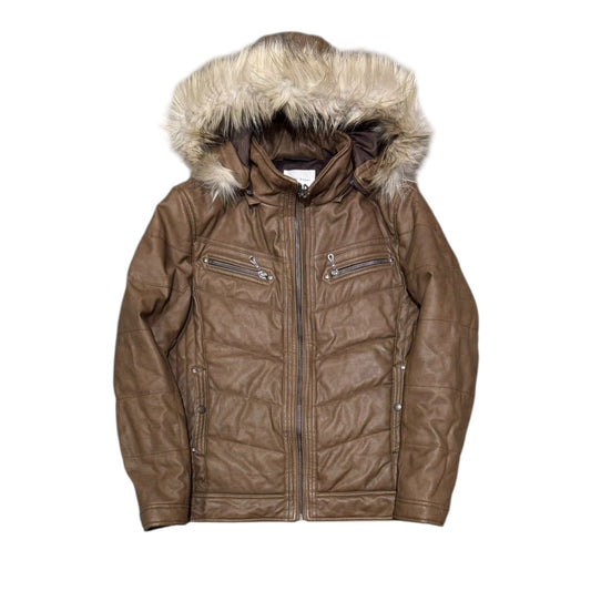 000’S Cubic Sugar Leather Fur Puffer (M)
