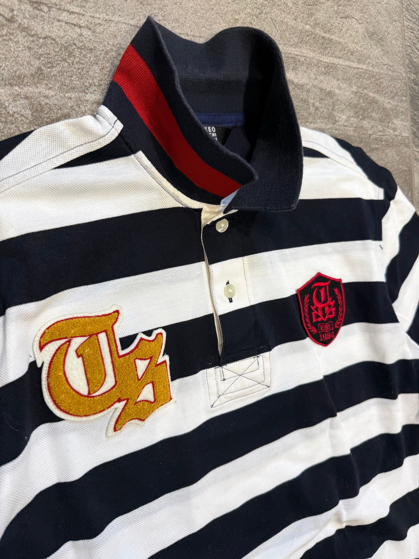 000’s Takeo Kikuchi Sport Striped Polo (S)