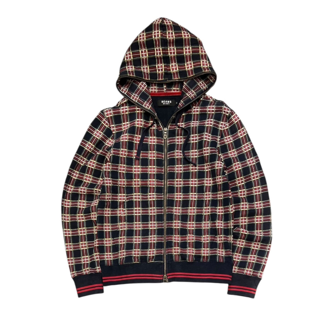 Beams Plaid/Checkered Full Zip Hoodie