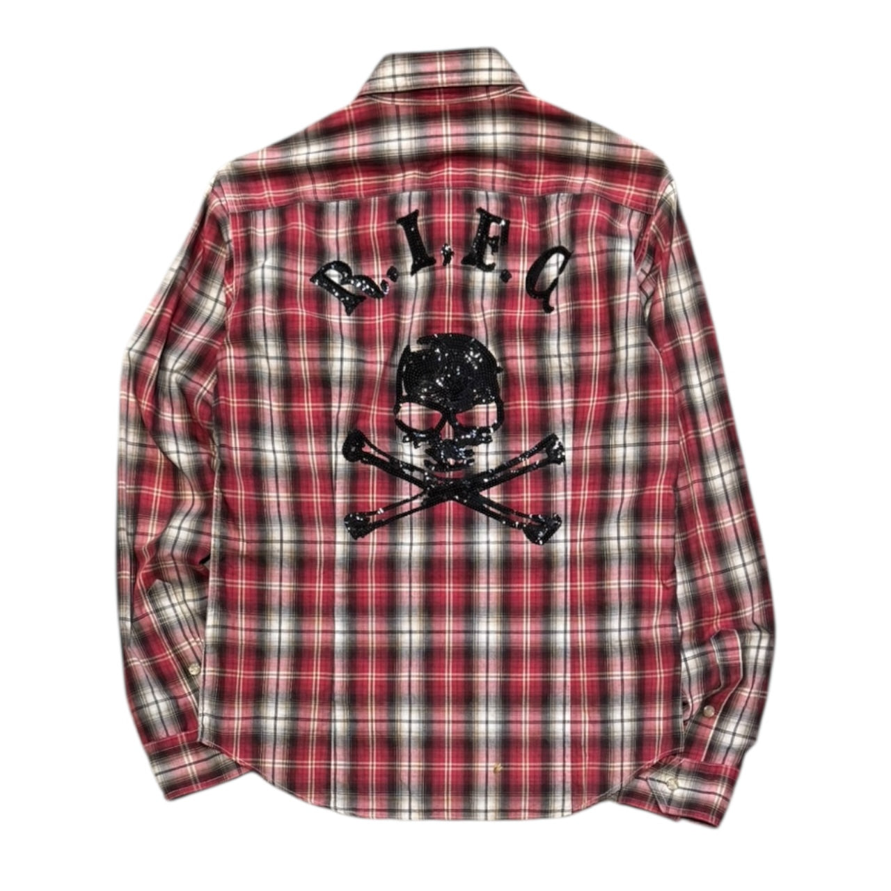 000’s Rattletrap Skull Checkered Flannel (S)