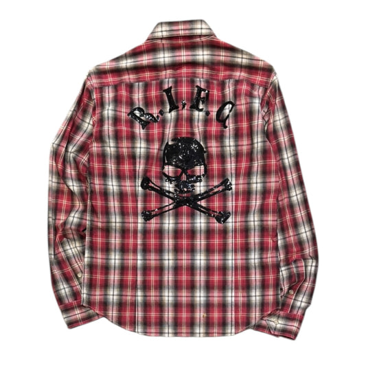 000’s Rattletrap Skull Checkered Flannel (S)