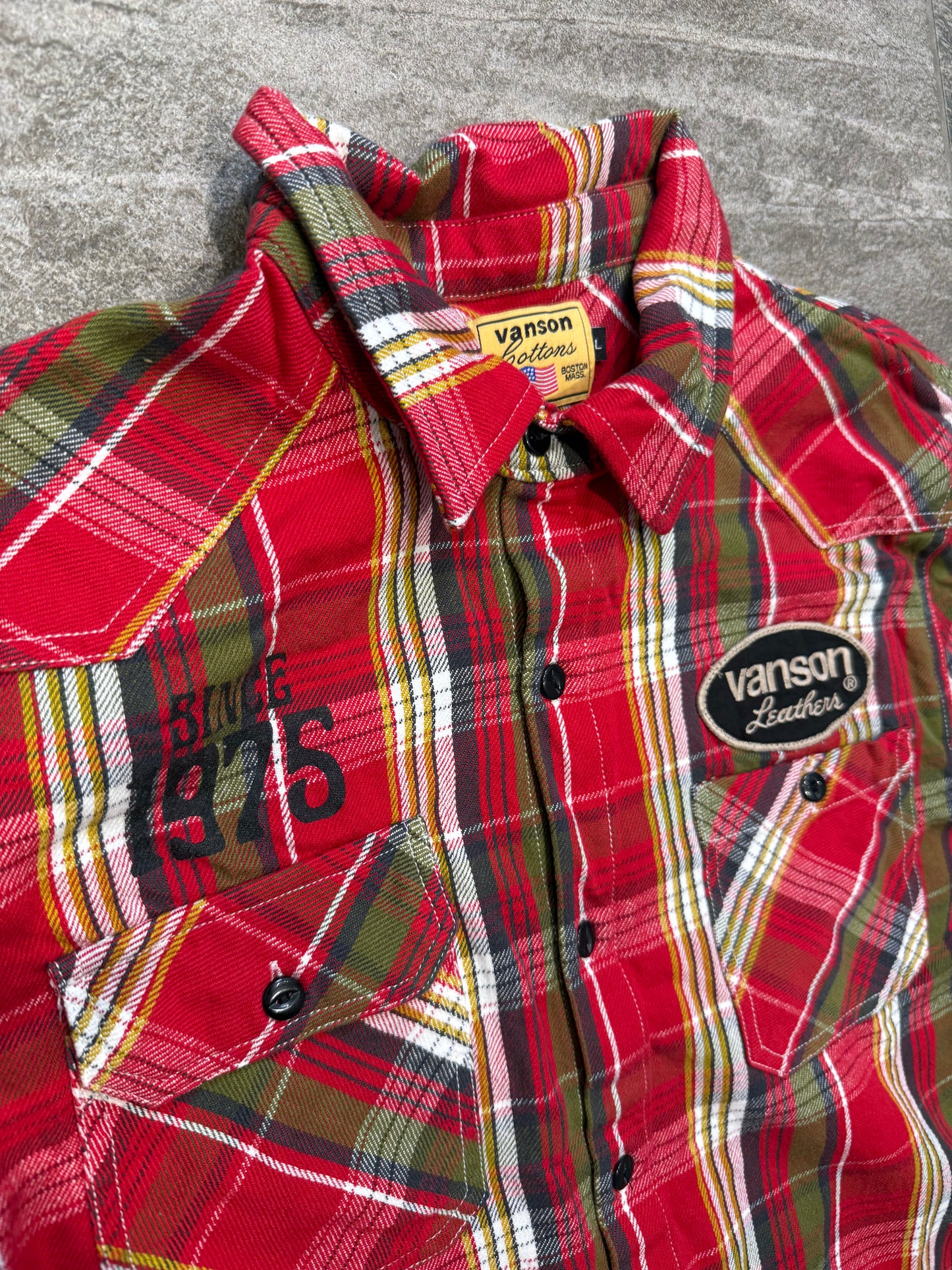 000’s Vanson Skull Plaid Flannel (M)
