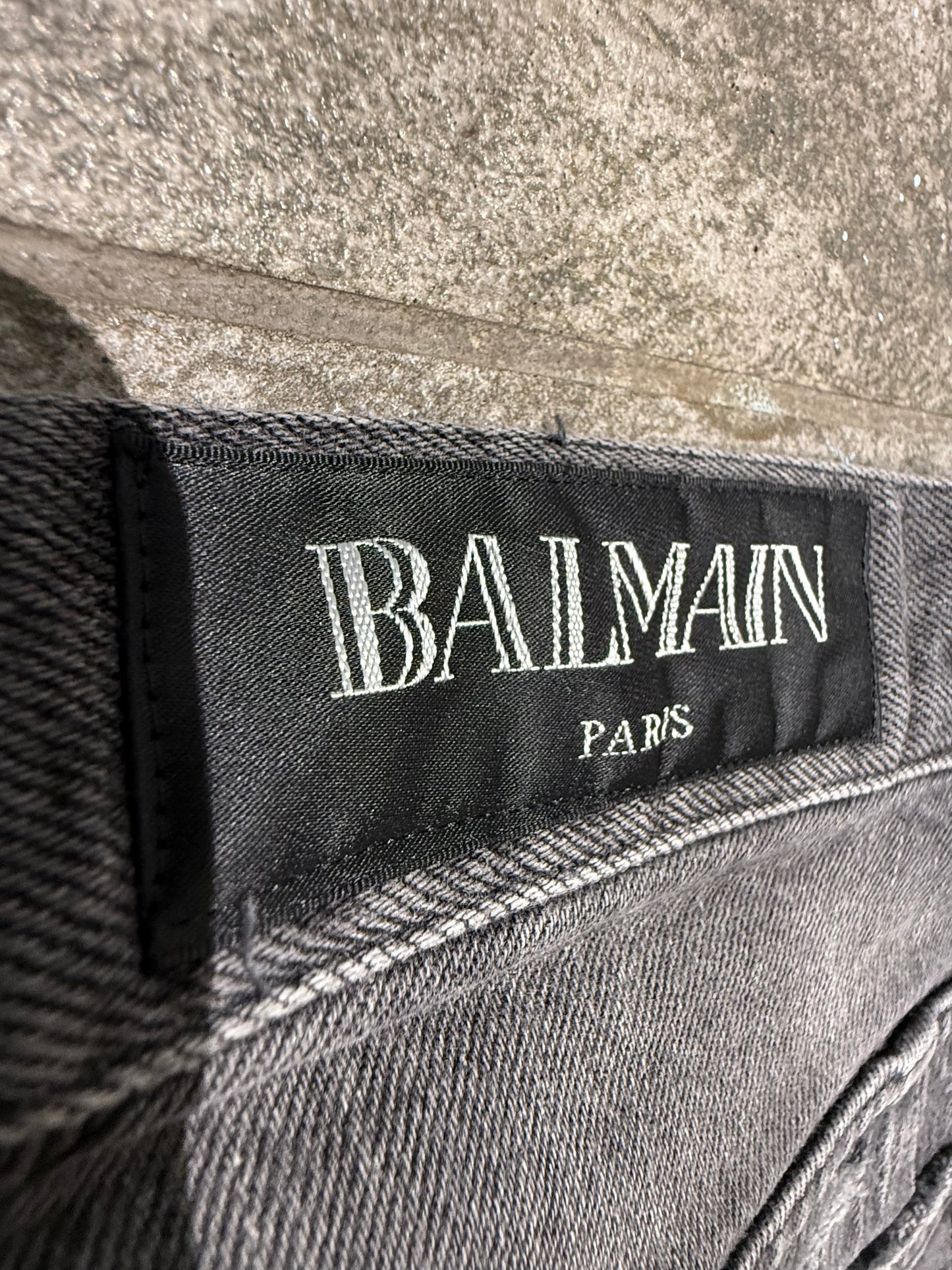 Balmain SS2017 Distressed Zip Jeans (33”)