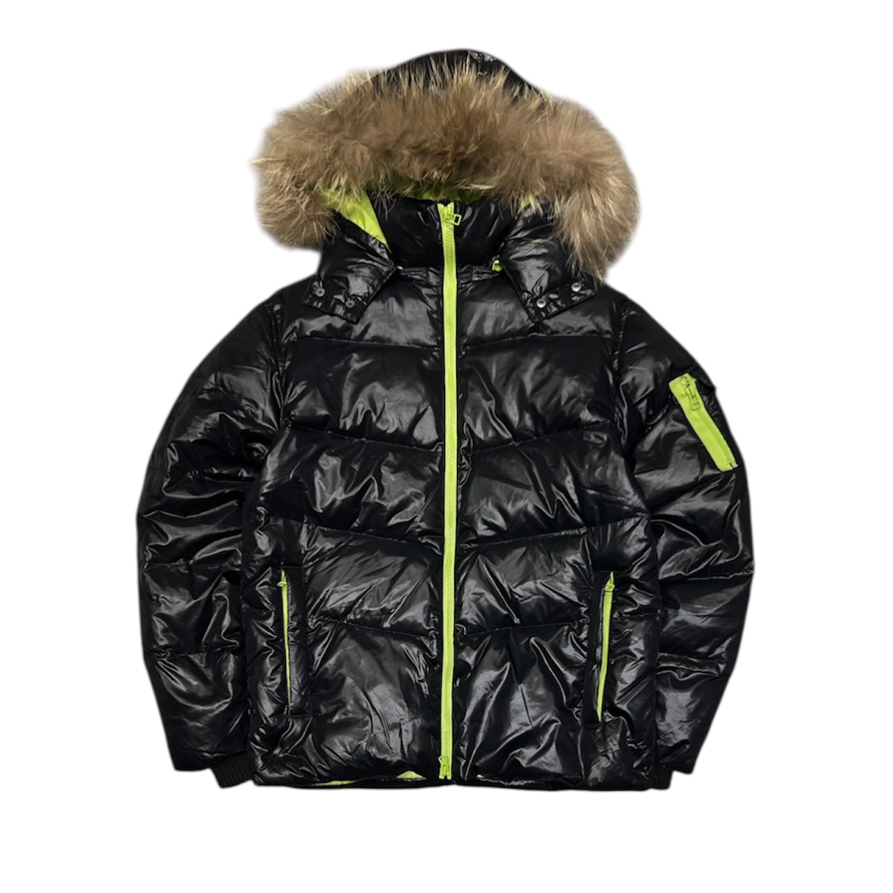 000’s Semantic Design Fur Hood Puffer