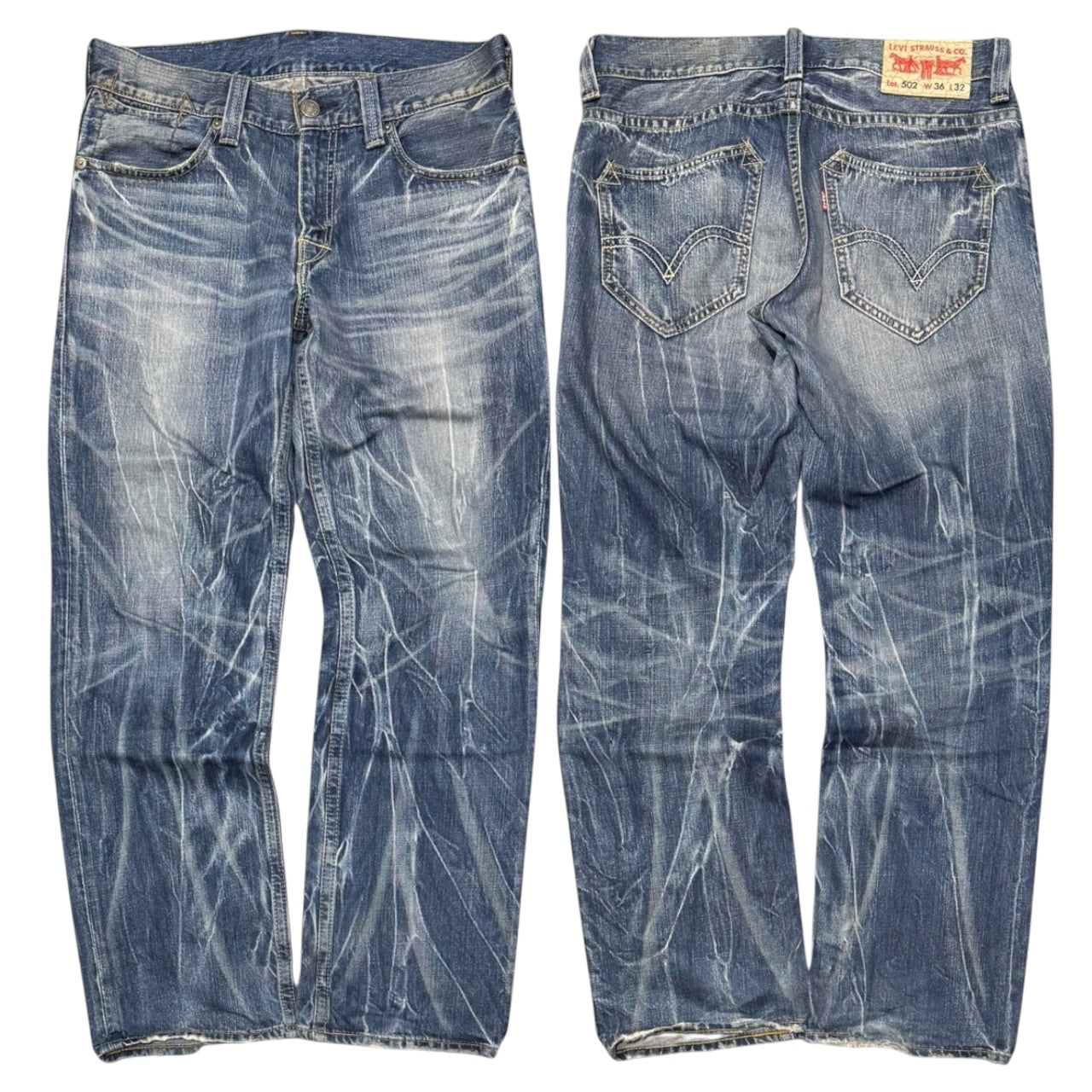 000’s Levis 502 Ghost Wash Jeans (34”)