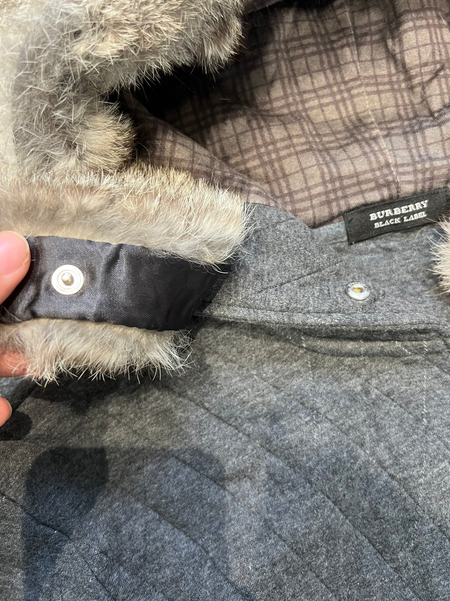000's Burberry Fur Trim Hoodie