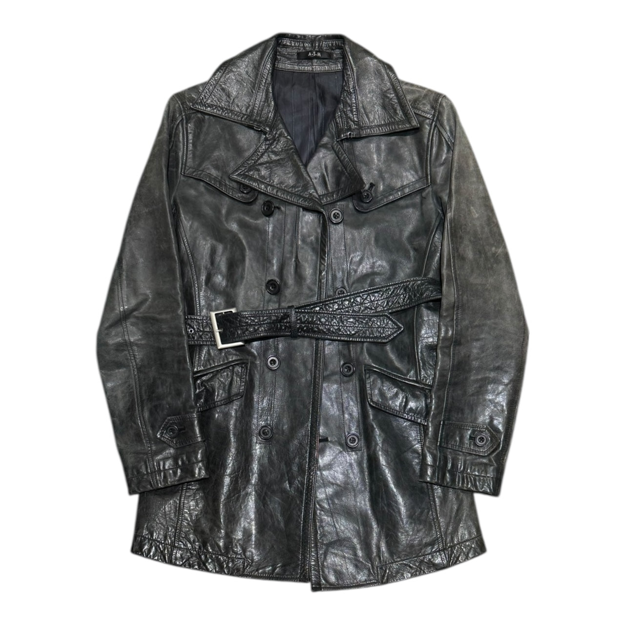 000’s ASM Leather Trench Coat (XS-S)