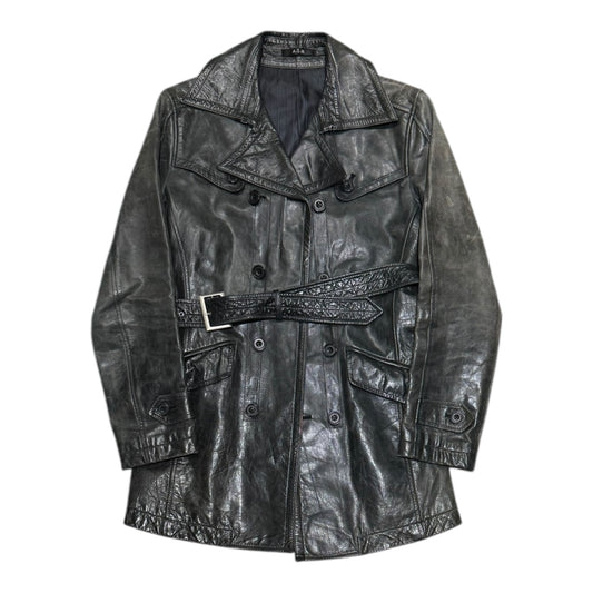 000’s ASM Leather Trench Coat (XS-S)