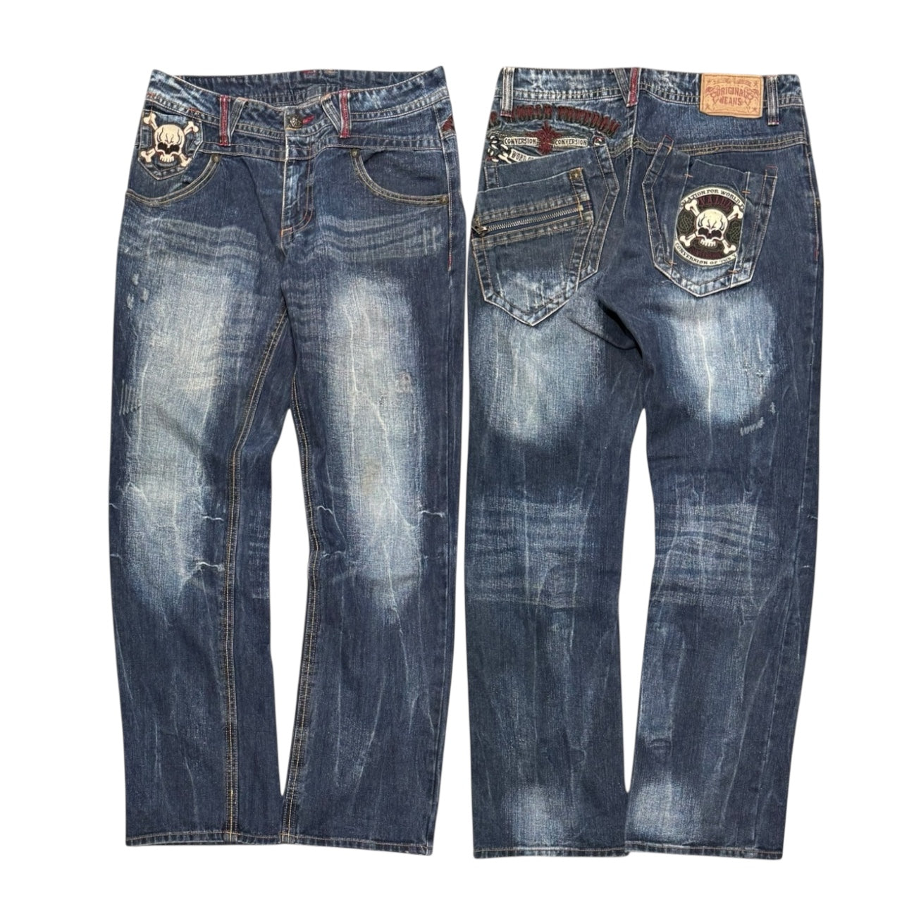 000’s Patchwork Skull Jeans (32”)
