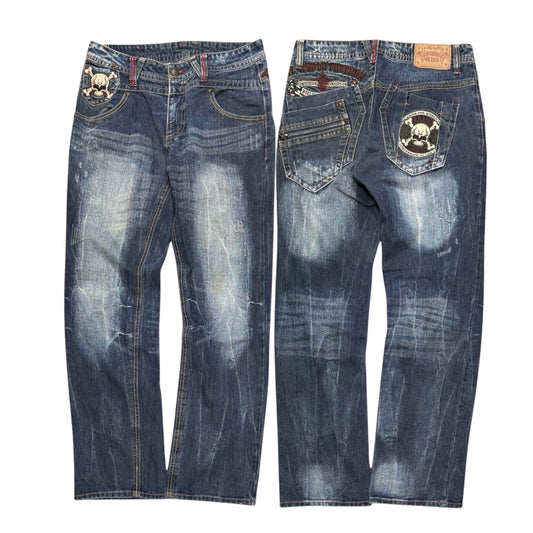 000’s Patchwork Skull Jeans (32”)