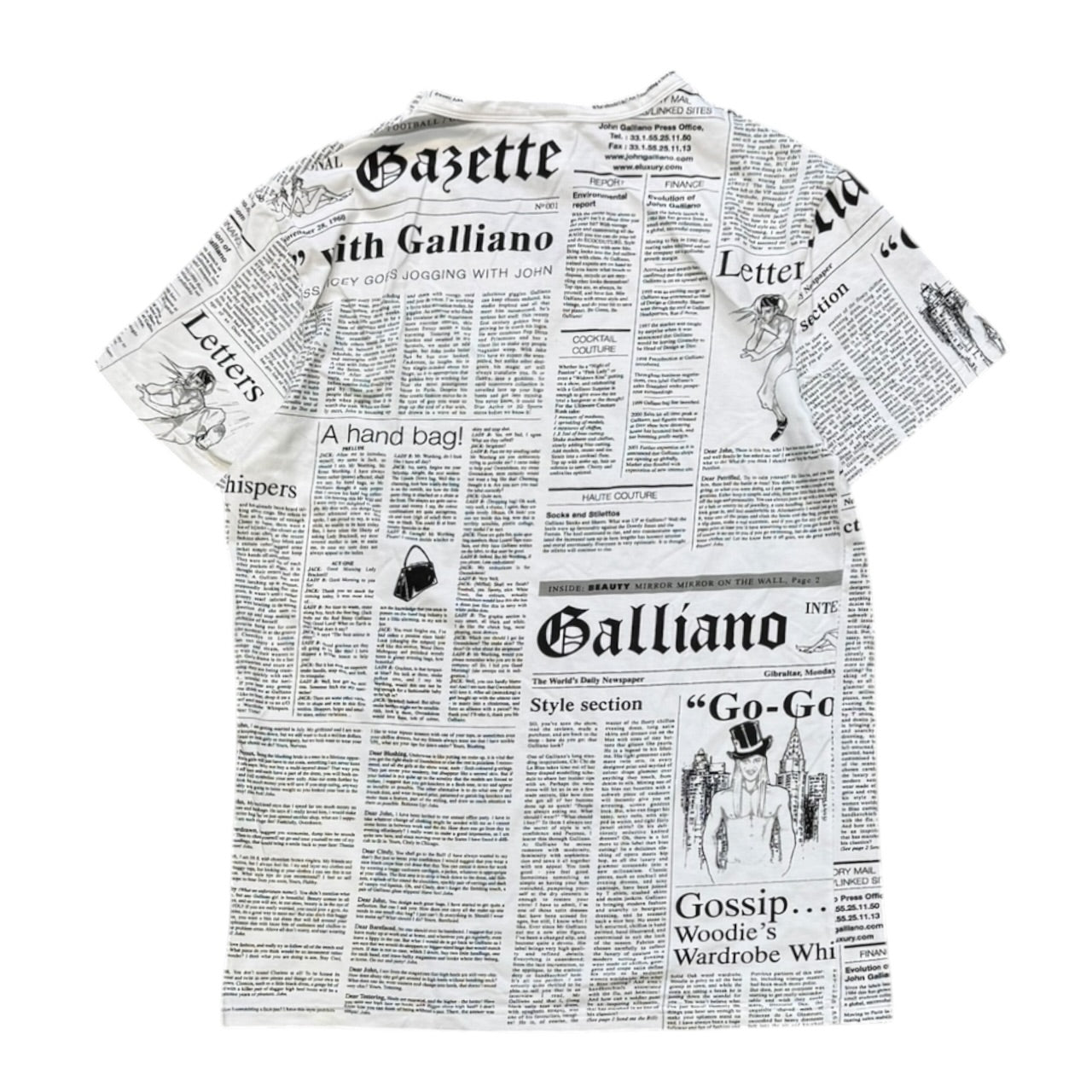 000’s John Galliano Newspaper Tee (L)
