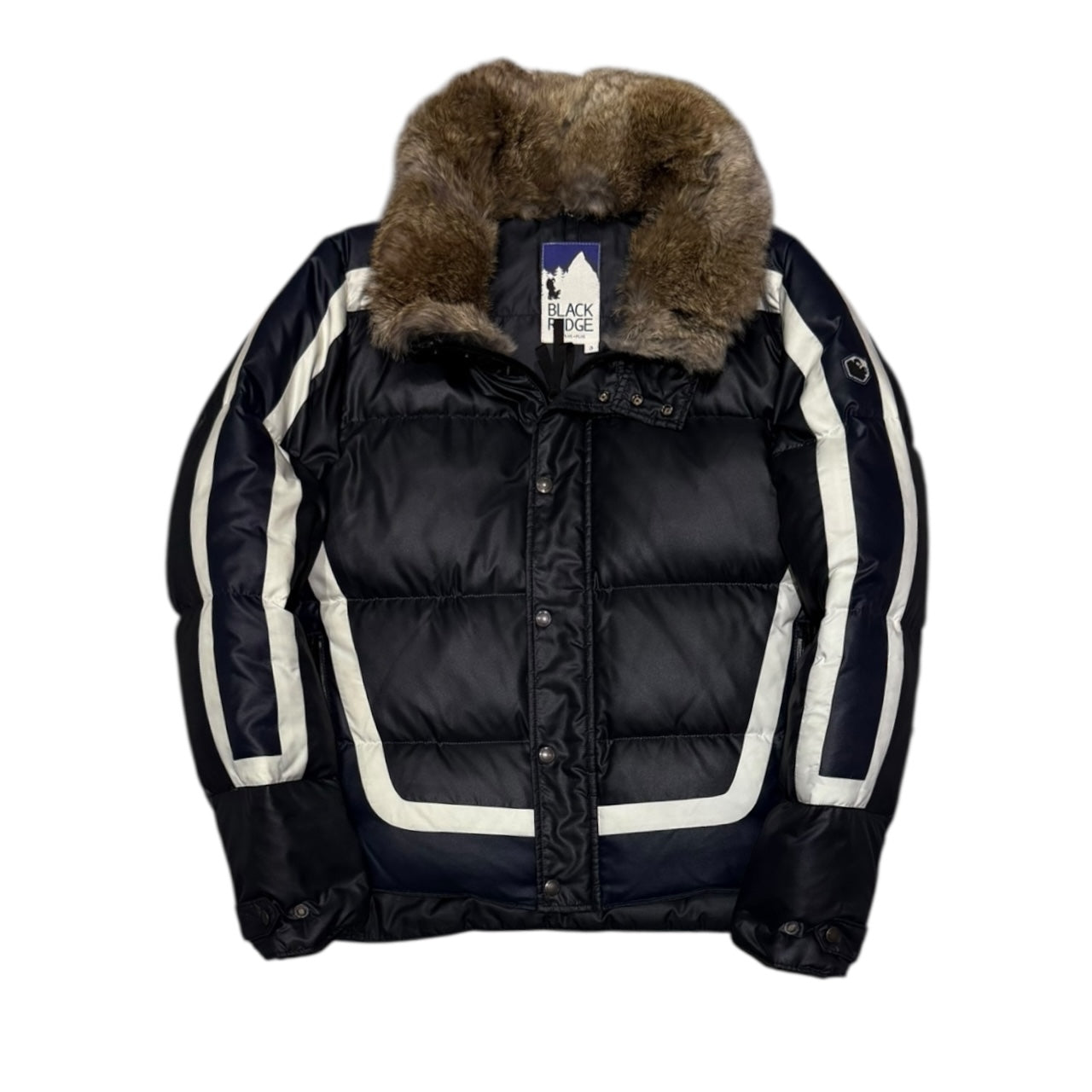 000’s Black Ridge Fur Collar Puffer (M)