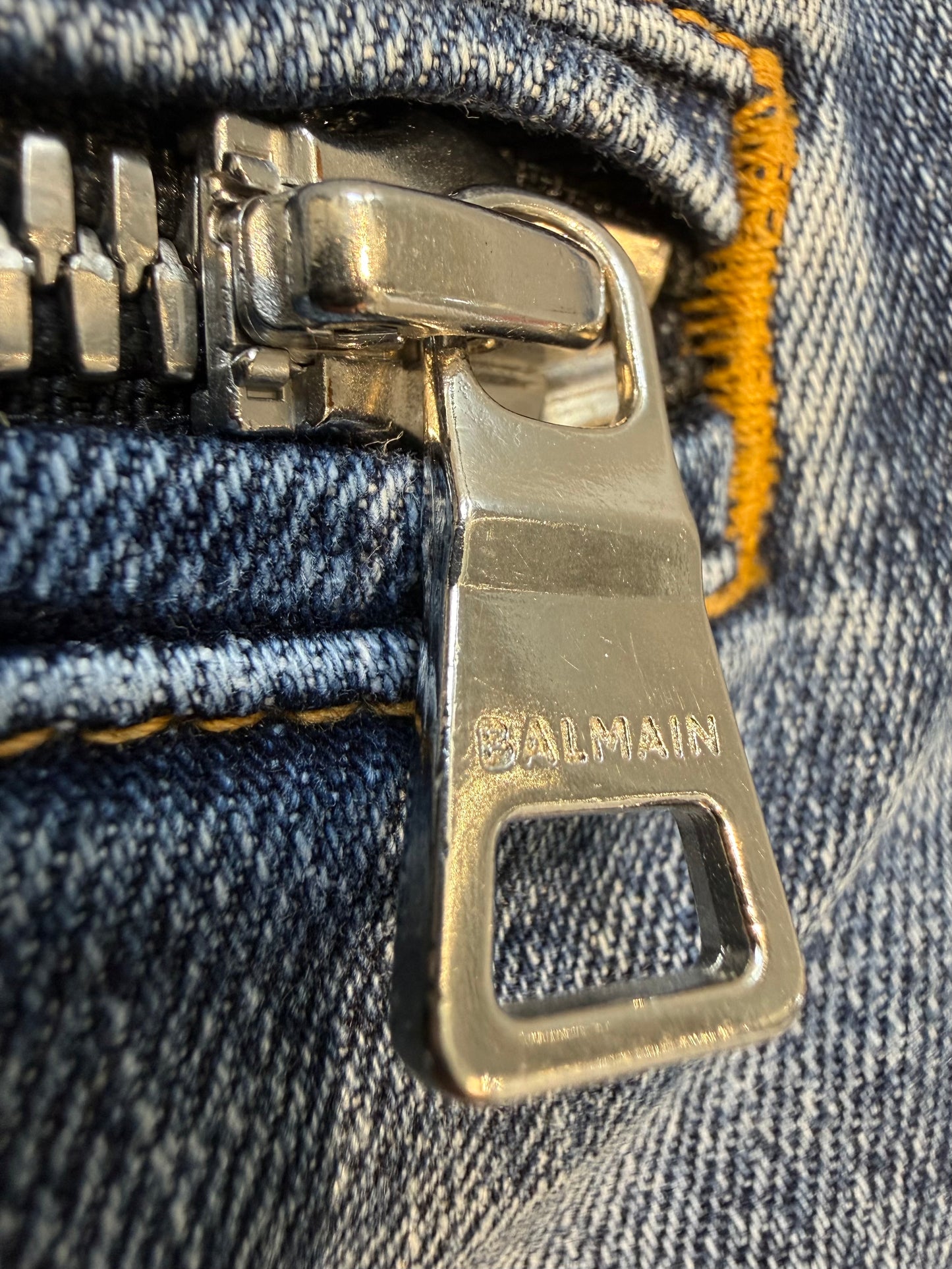 Balmain AW23 Moto Biker Jeans (34”)