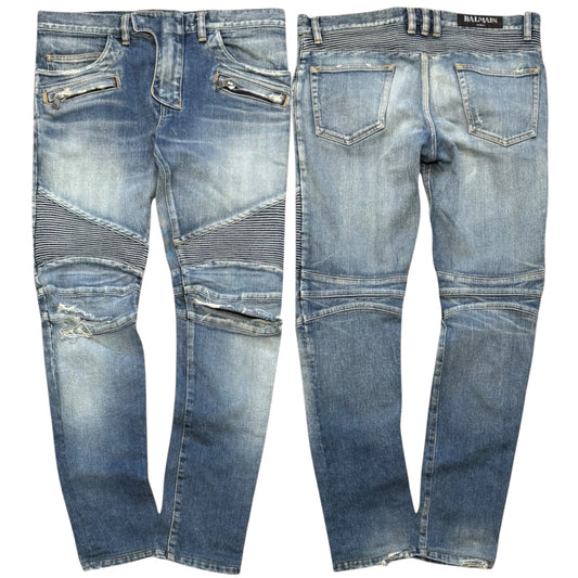 Distressed Balmain Biker Jeans (32”)
