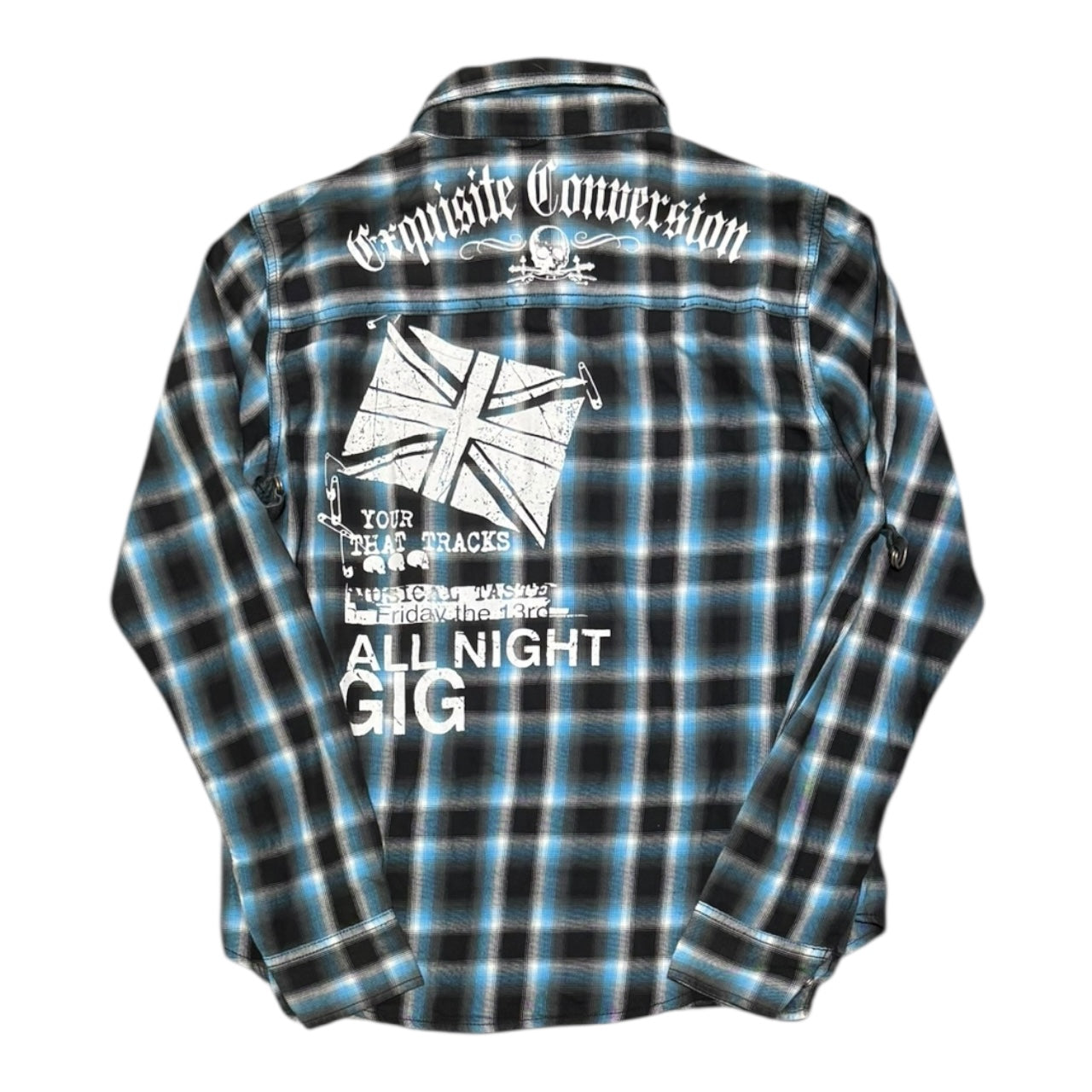000’s Dadaist Union Jack Check Flannel Shirt (S)