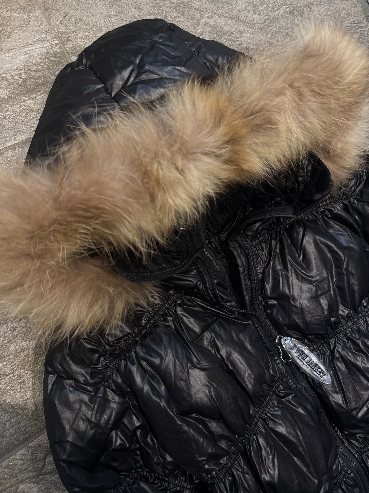 000’s Begum Black Fur Puffer (L-XL)
