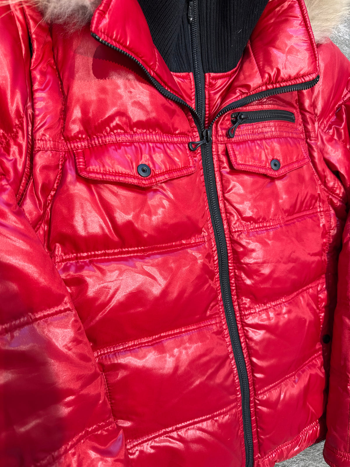 000’s Nicole Glossy 2 in 1 Fur Puffer (S)