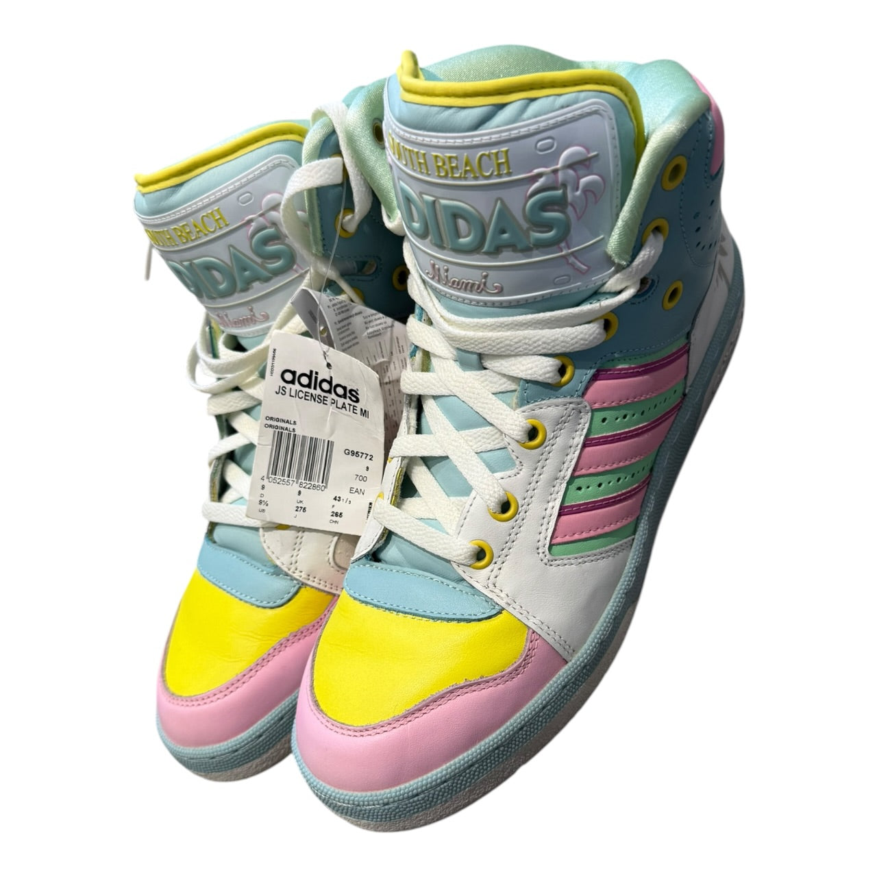 Jeremy Scott x Adidas South Beach Miami License Plate (UK 9 - EU 43.5)