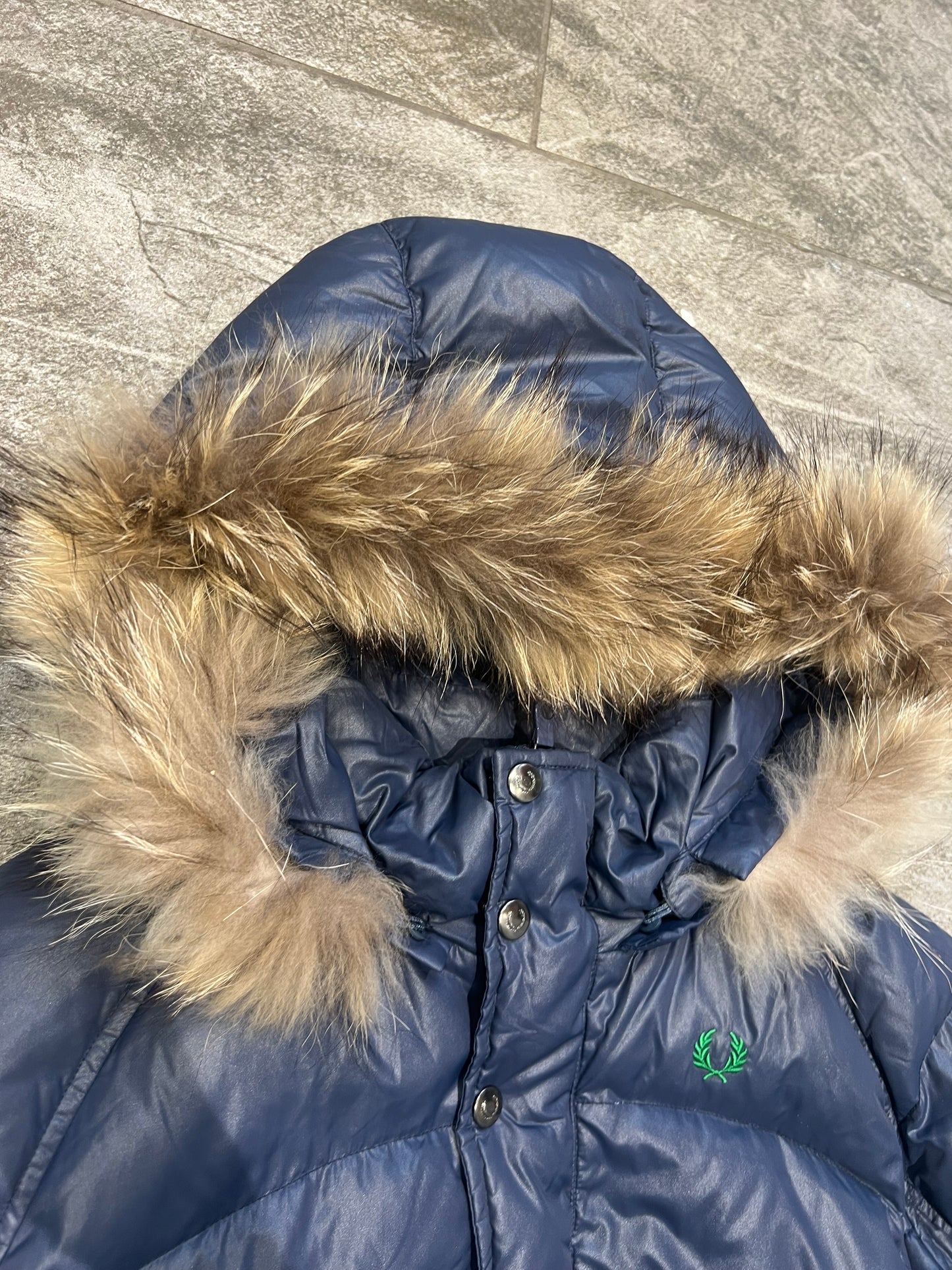 000s Fred Perry Fur Hood Puffer