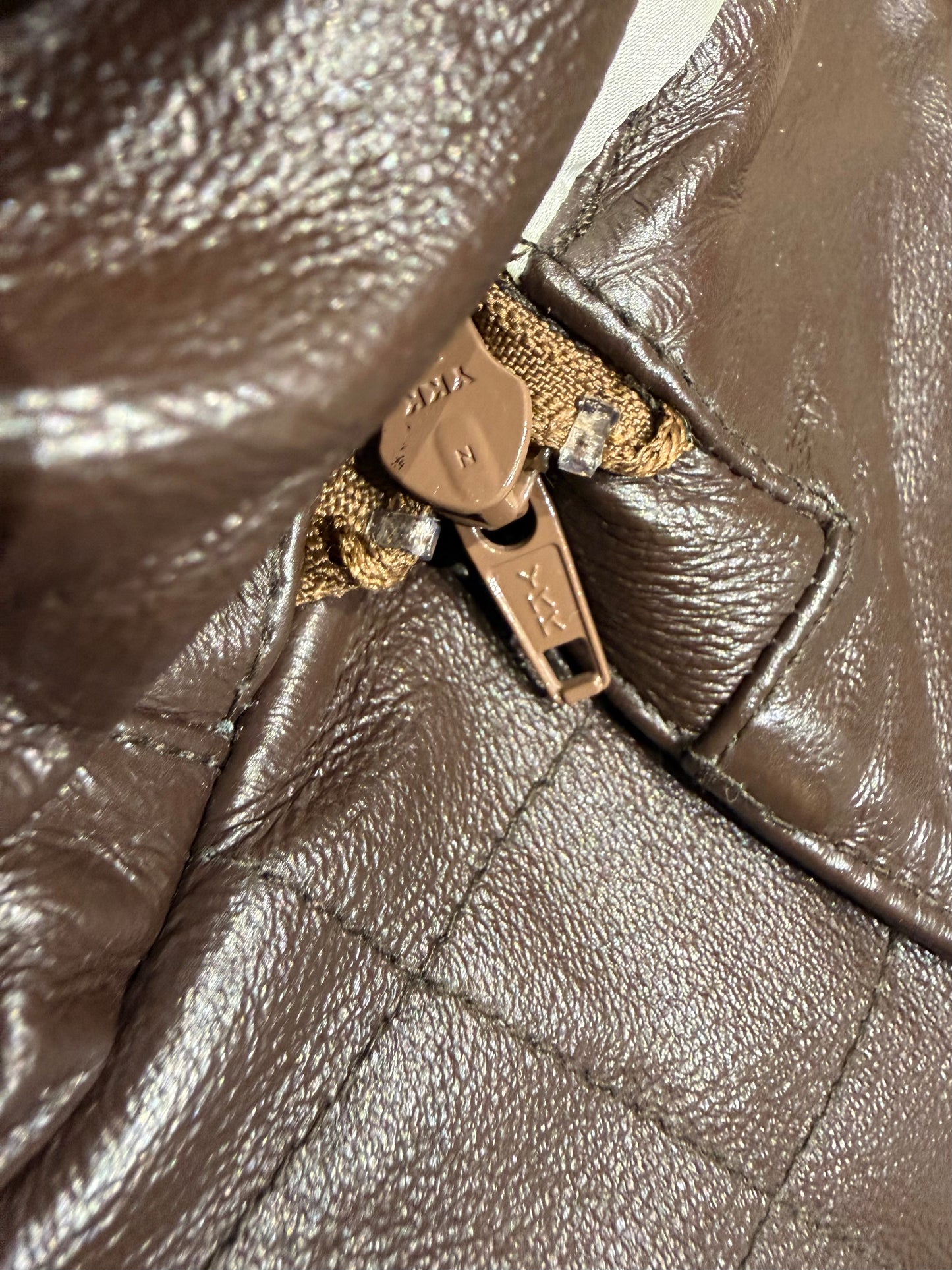 000’s Blow Leather Fur Hood Jacket (M)