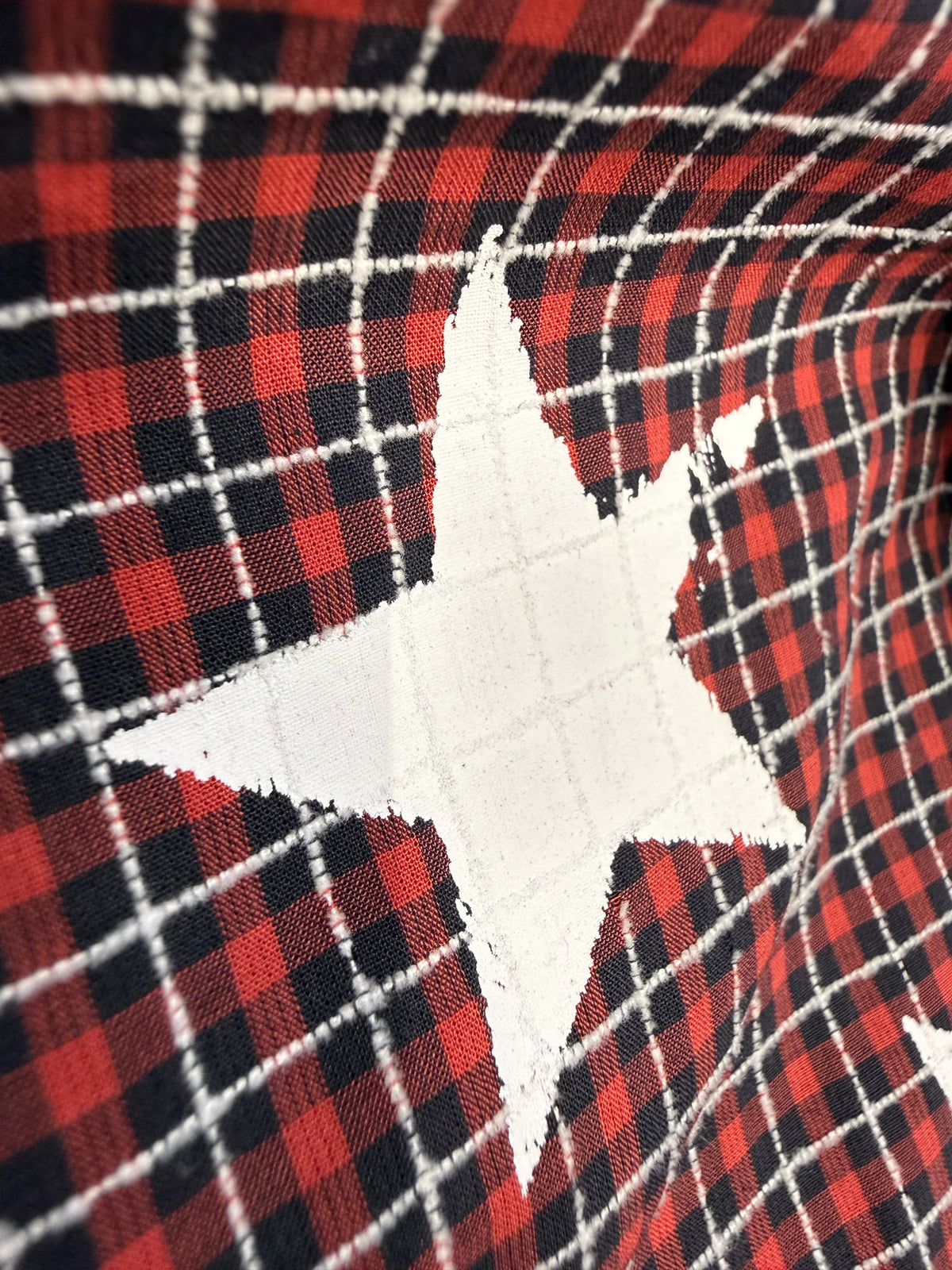 FW2016 Givenchy Plaid Distressed Stars Flannel (M)