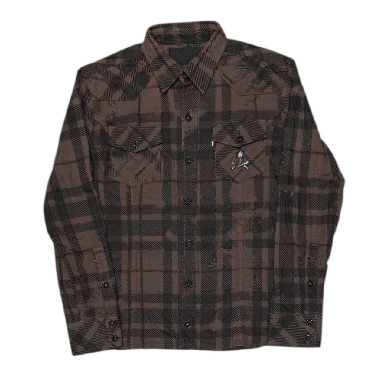 000’s Roen Skull Checkered Flannel (M)