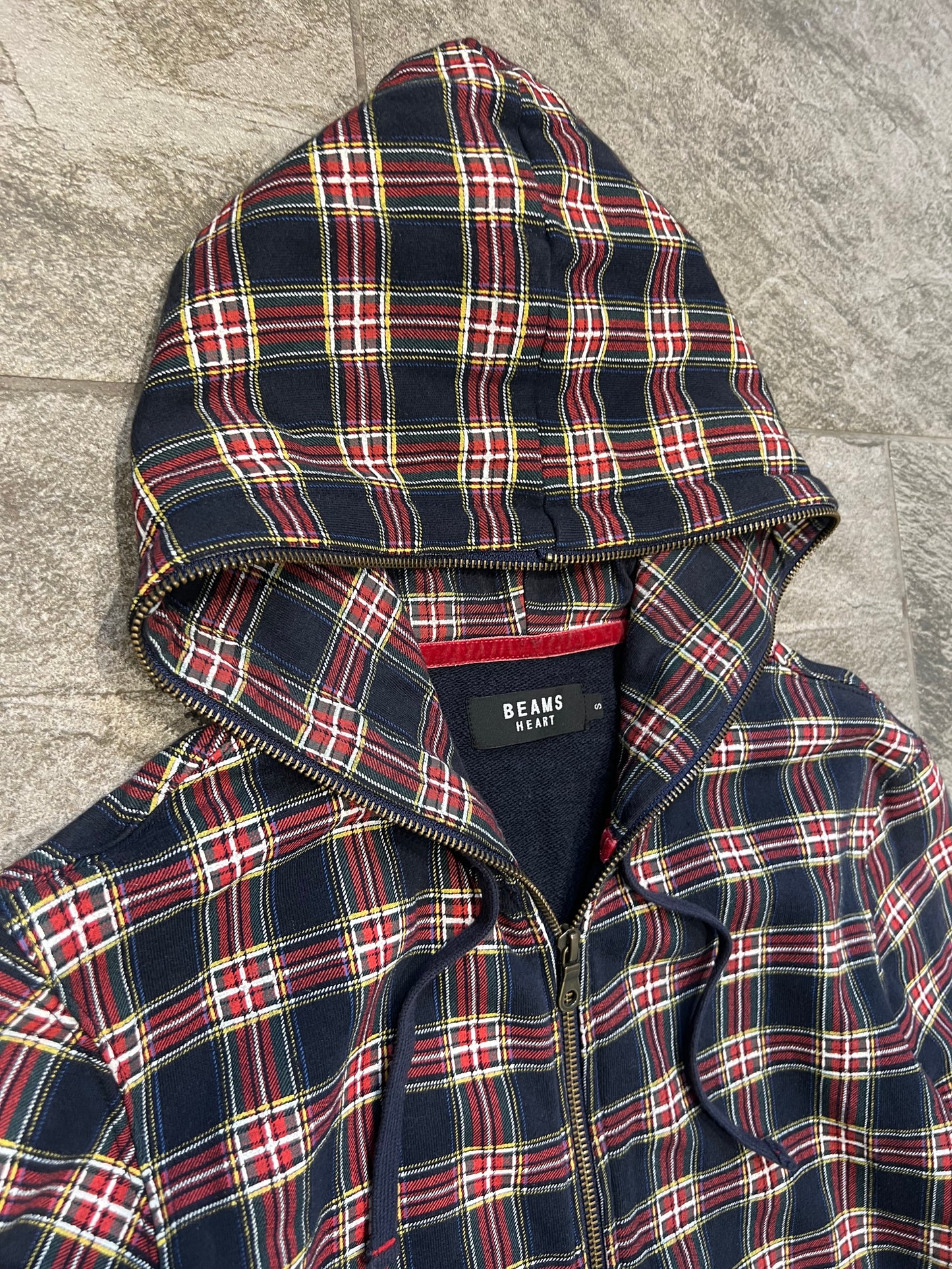 Beams Plaid/Checkered Full Zip Hoodie