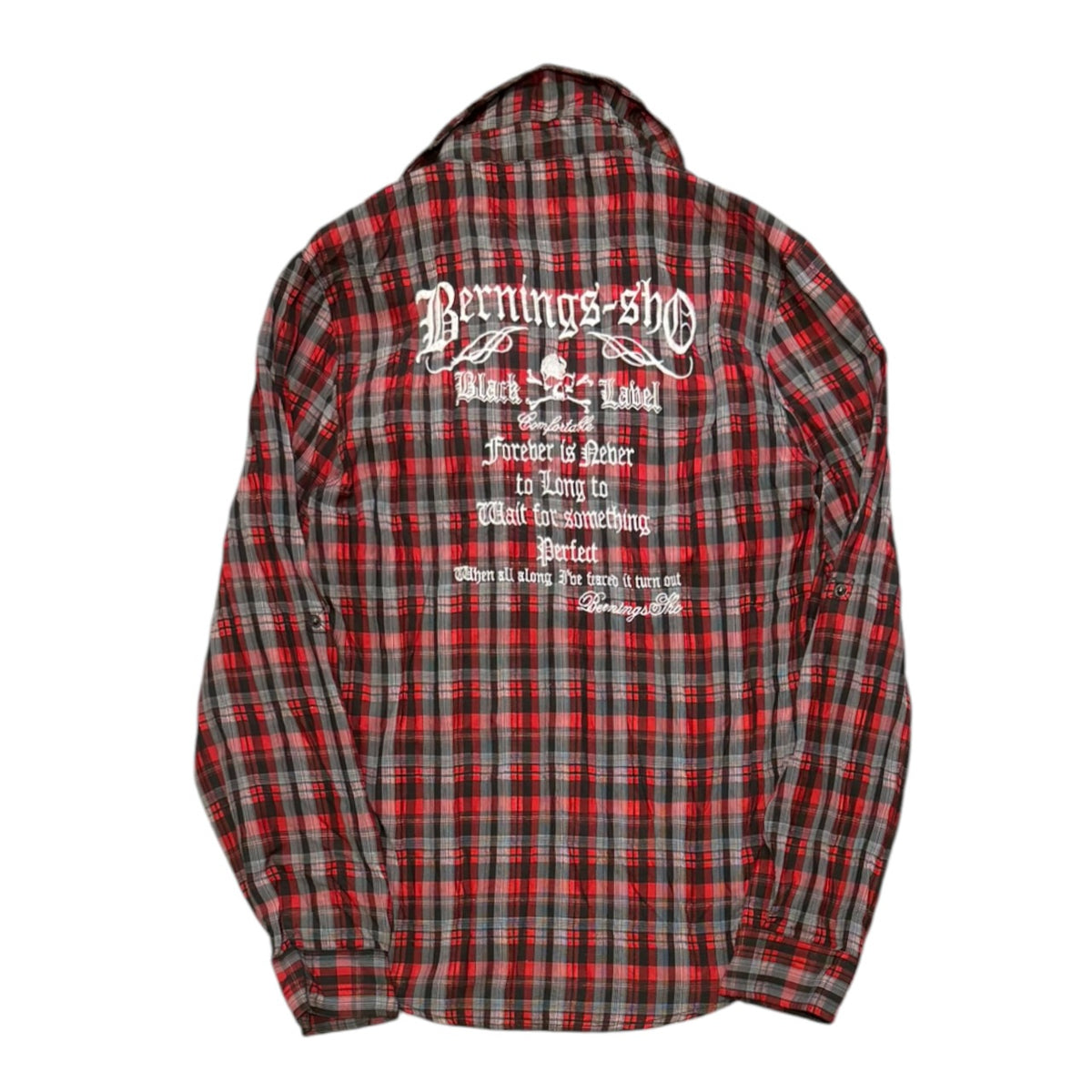 000’s Bernings Skull Plaid Flannel (L)