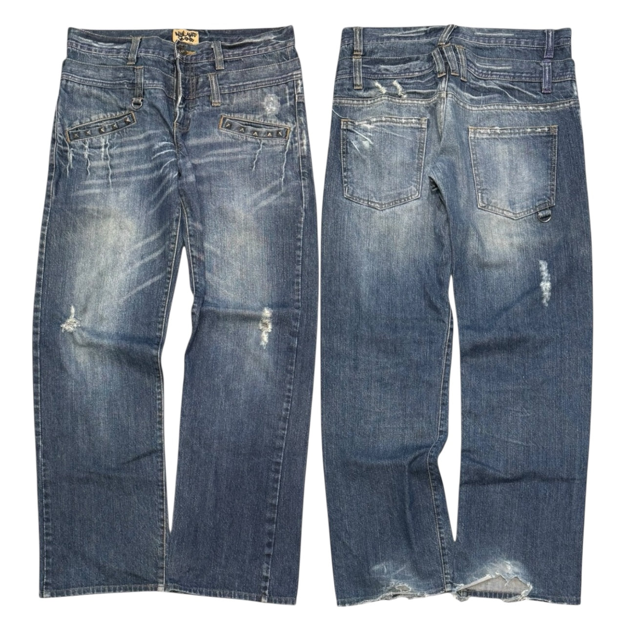 000’s Nylaus Double Waisted Studded Jeans (32”)