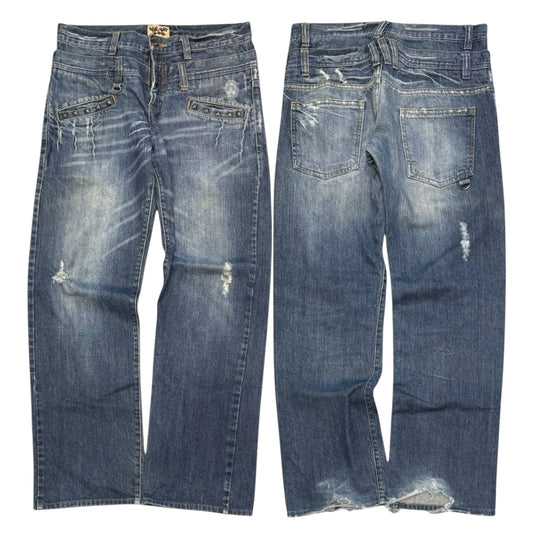000’s Nylaus Double Waisted Studded Jeans (32”)