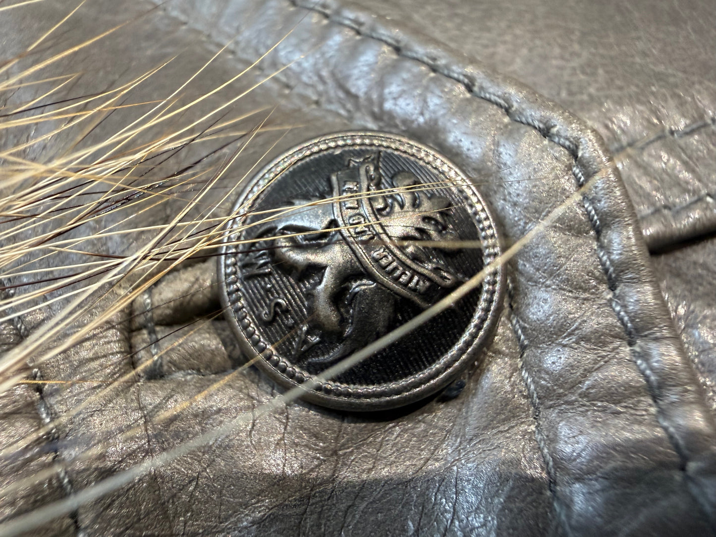 000’s ASM Buffalo Leather Fur Jacket (M)