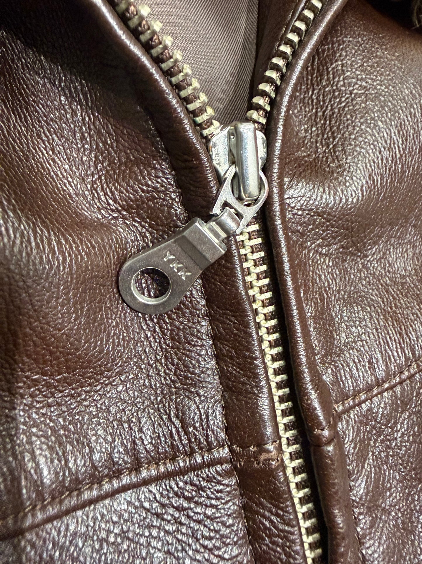 000’s Fur Collar Leather Jacket (M)