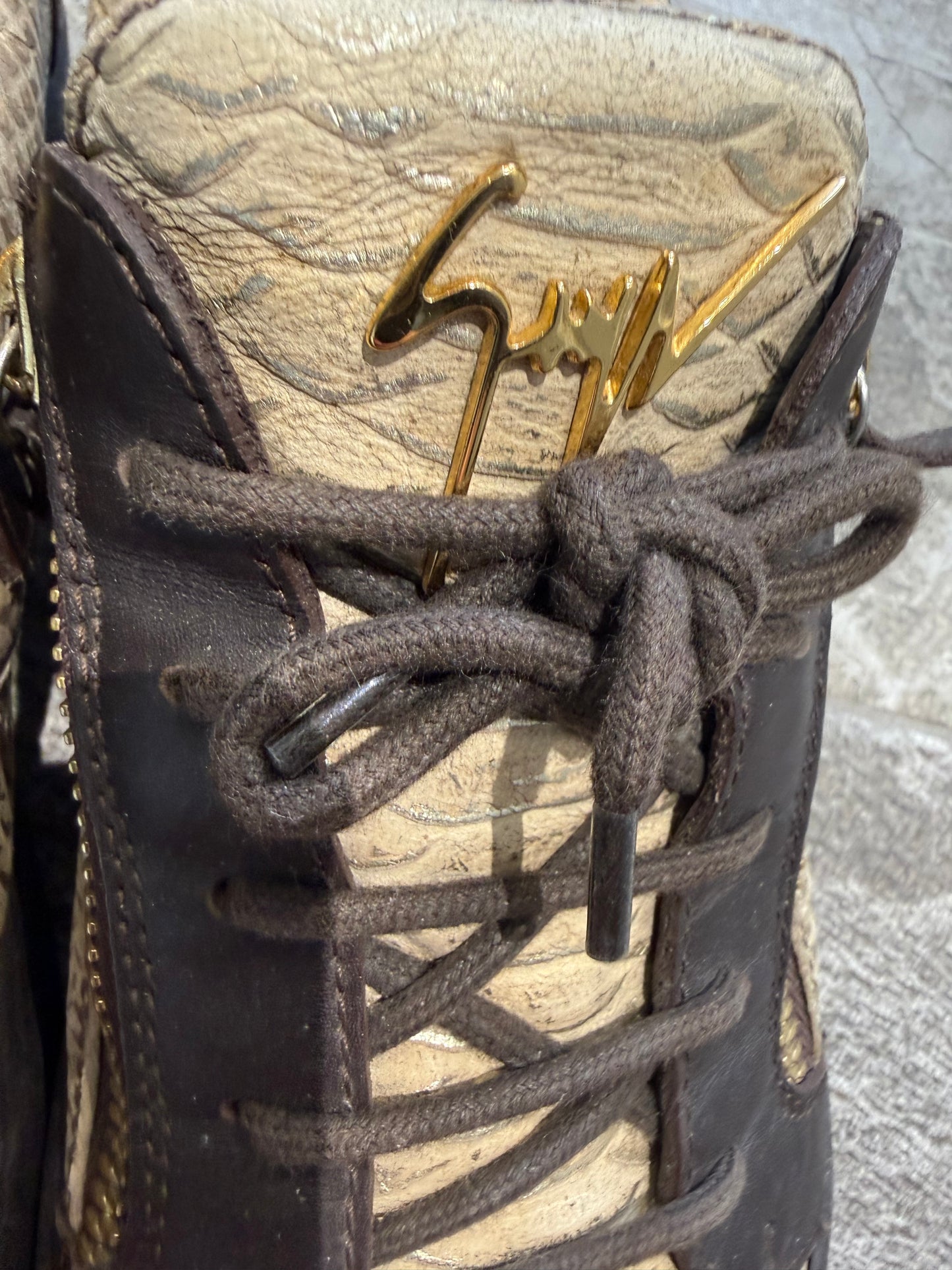 Giueseppe Zanotti Snakeskin Low Tops (EU 44 - UK 10)