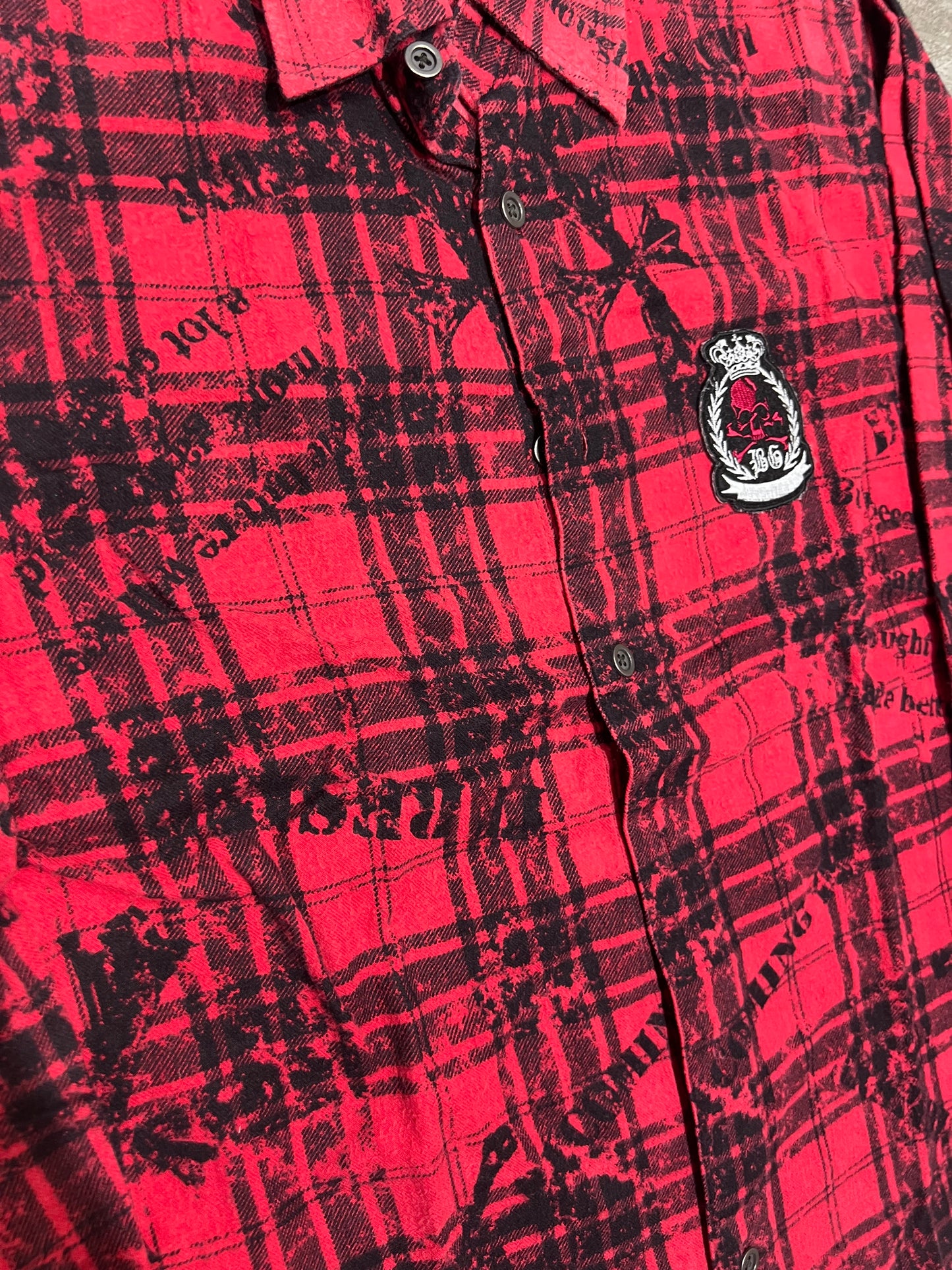 000’s Skull Checkered Flannel (L)