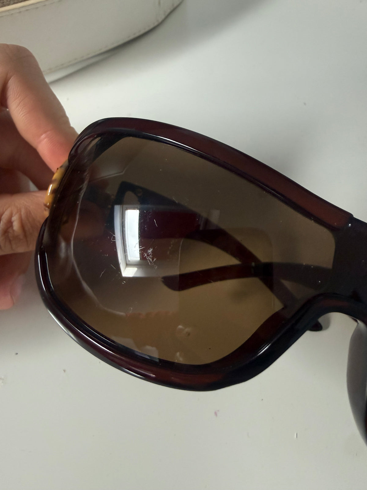 000’s Gucci Oversized Horsebit Bamboo Sunglasses