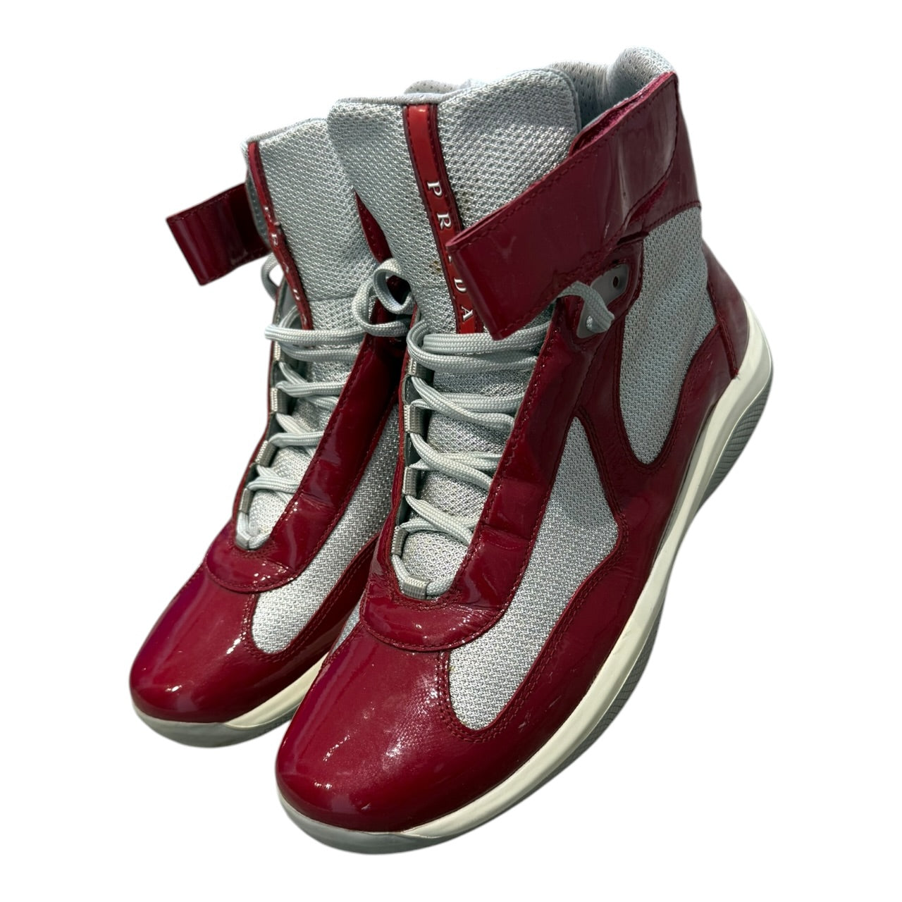 Prada Americas Cups Patent High Tops (UK 8)