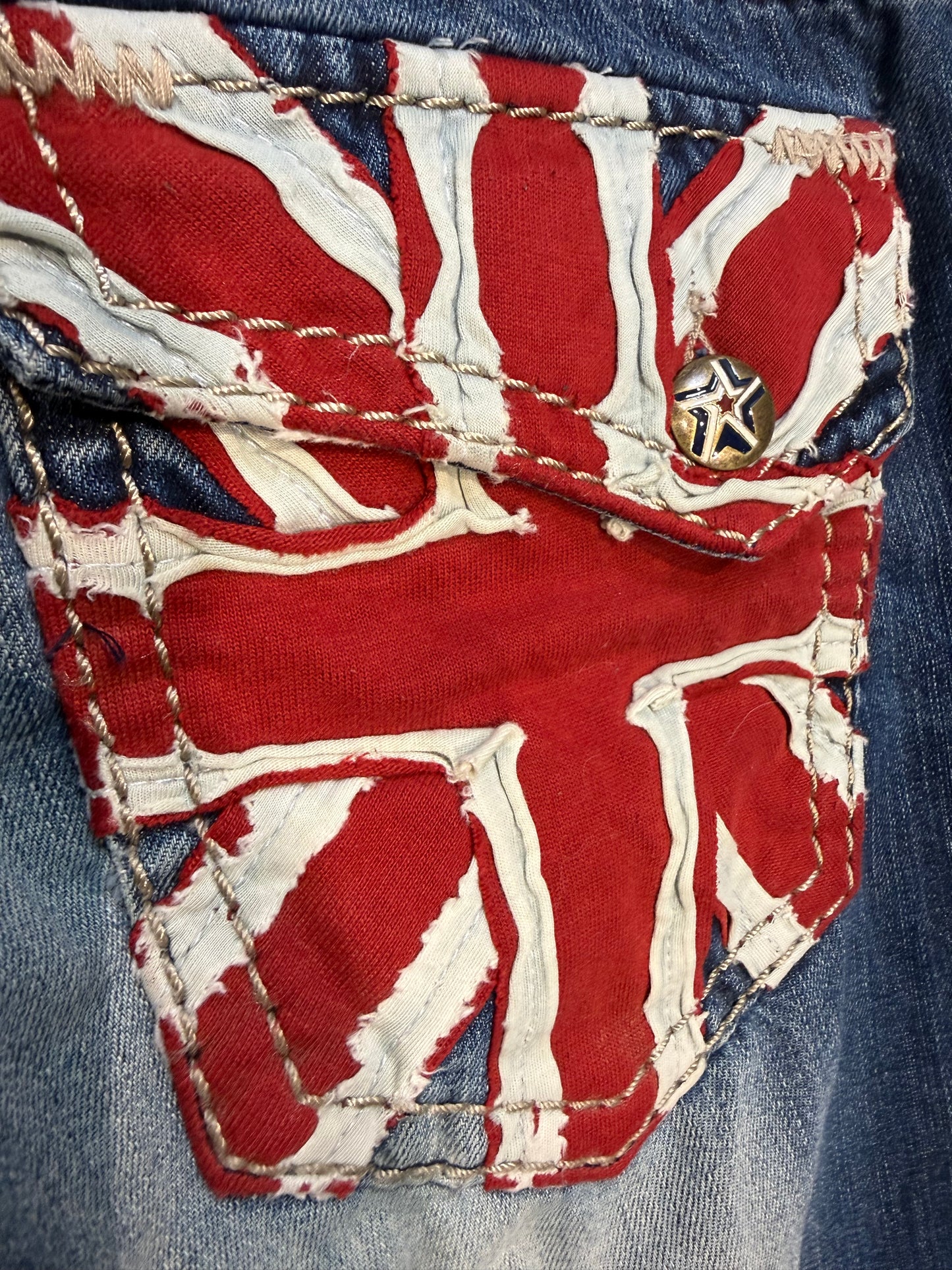 000’s BB London Union Jack Bootcut Jeans (33”)