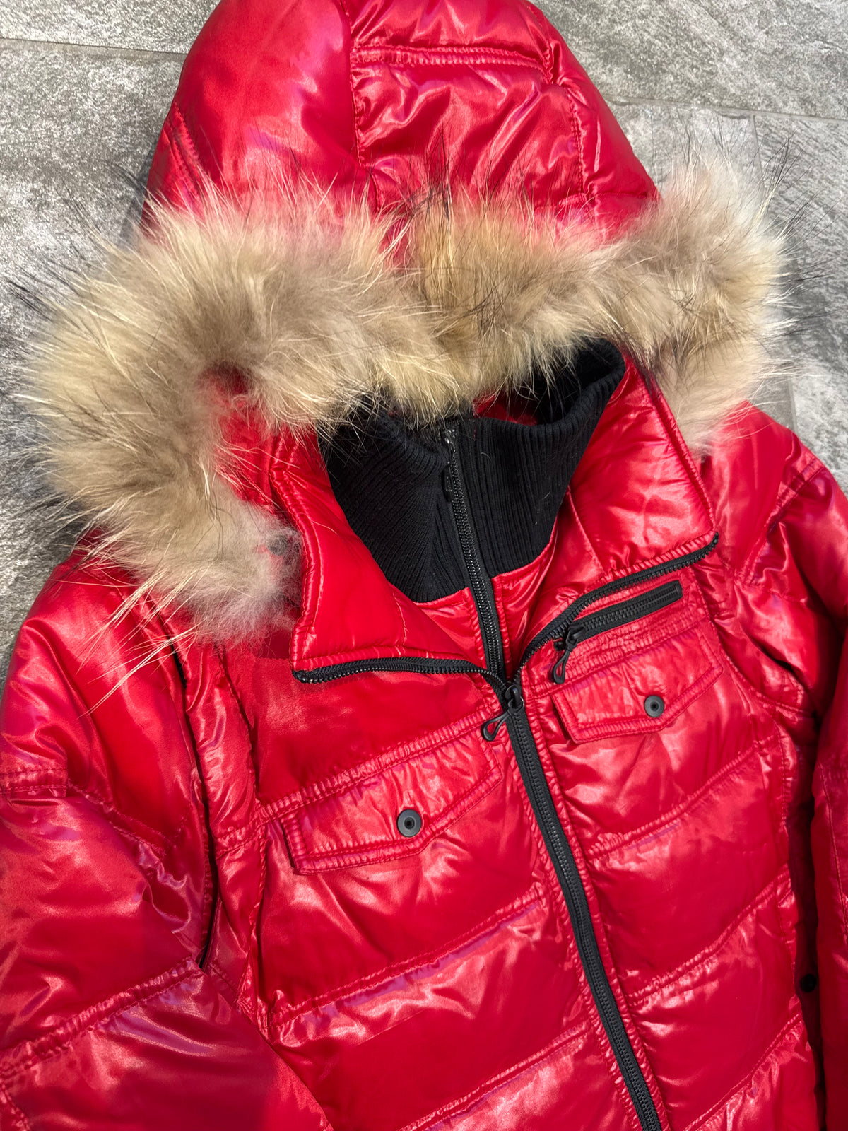 000’s Nicole Glossy 2 in 1 Fur Puffer (S)