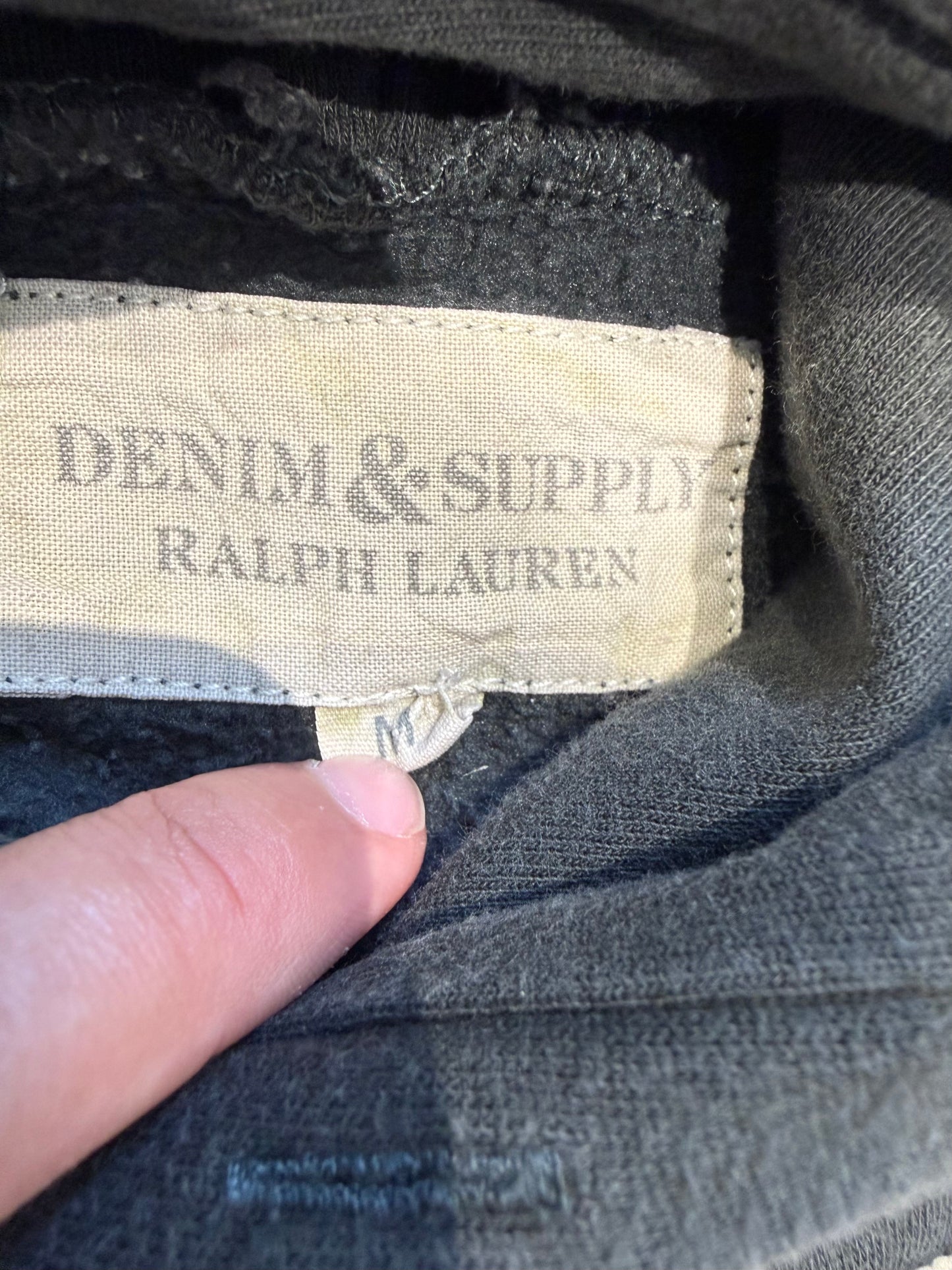 Ralph Lauren Denim & Supply Distressed Union Jack Flag Hoodie (M)