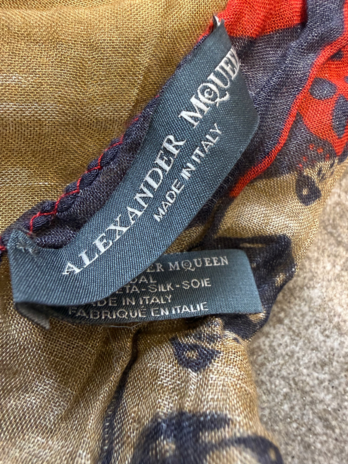 000’s Alexander Mcqueen Union Jack Silk Scarf