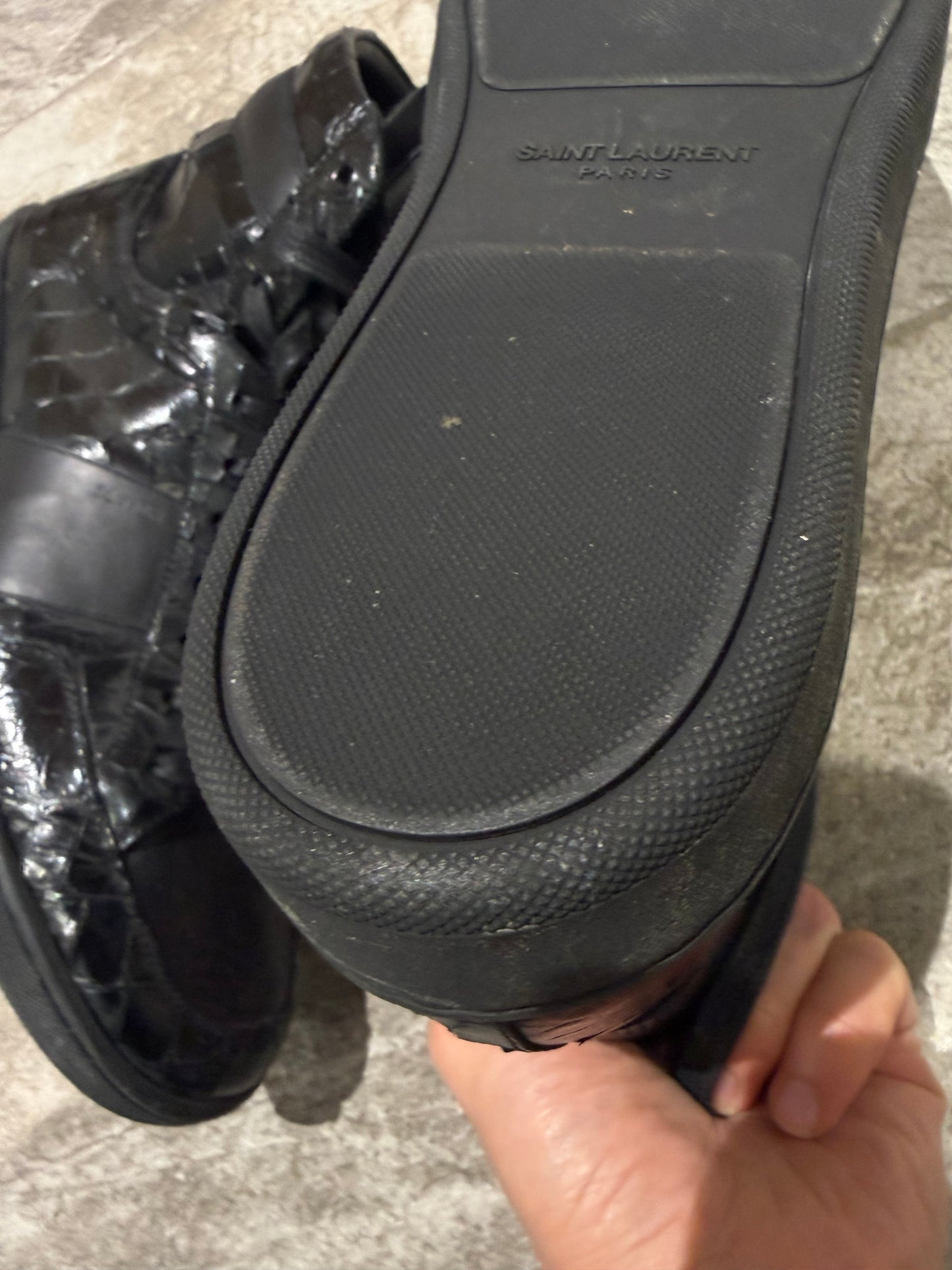SL/10H Saint Laurent croc embossed High Tops (EU 44 - UK 10)