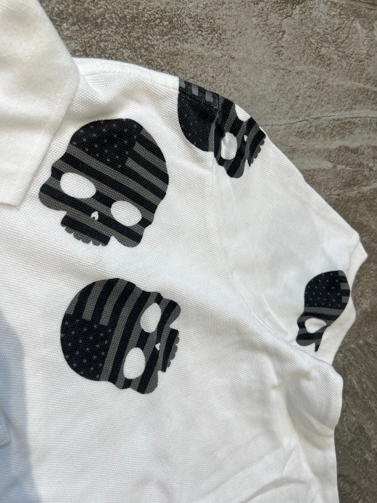 000’s Hydrogen USA Flag Skull Polo