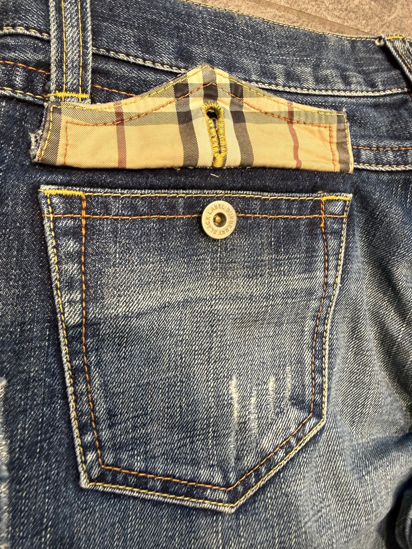 000’s Burberry Flap Bootcut Jeans (35”)