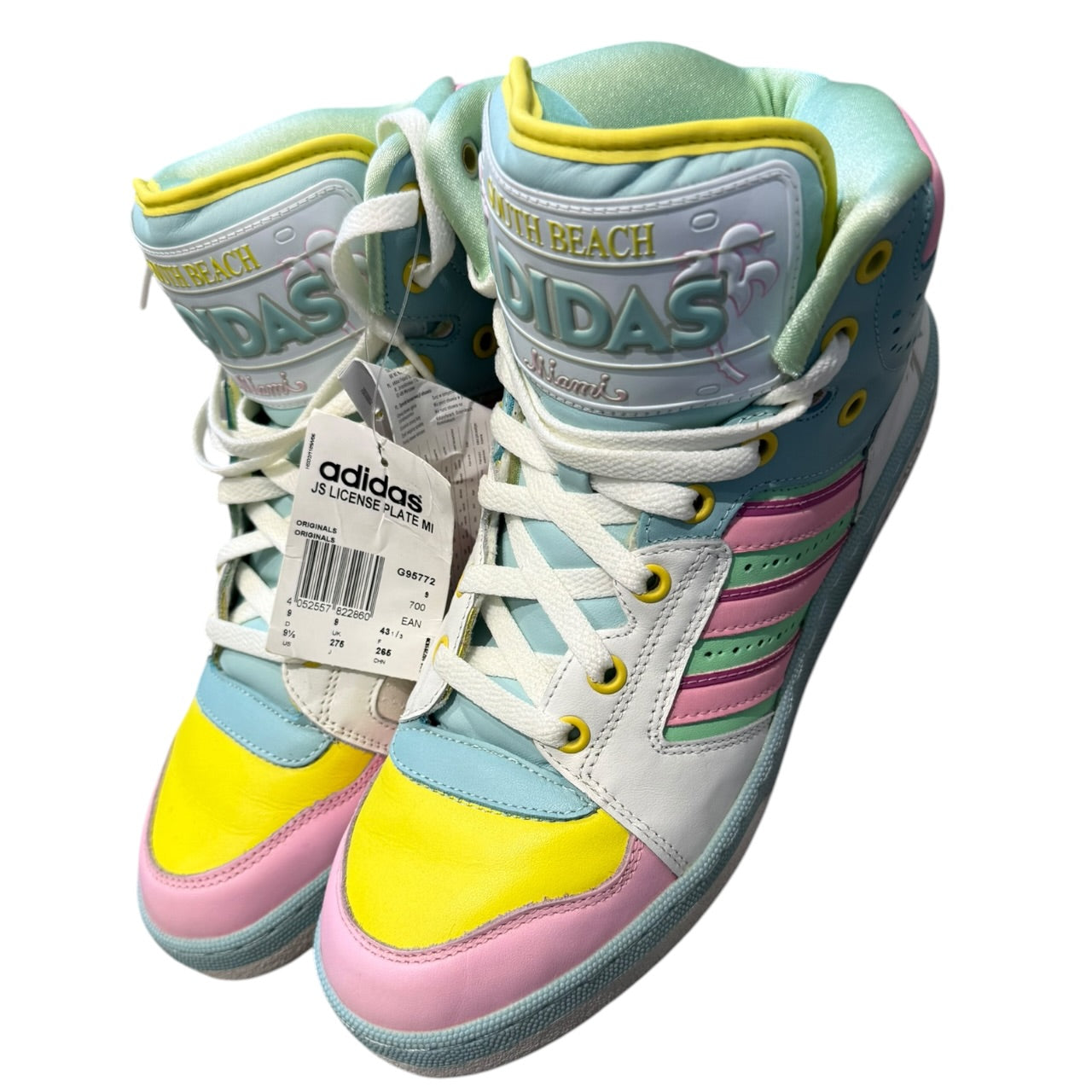Jeremy Scott x Adidas South Beach Miami License Plate (UK 9 - EU 43.5)