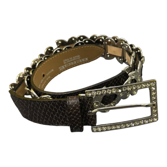 Berge Rhinestone Leather Belt
