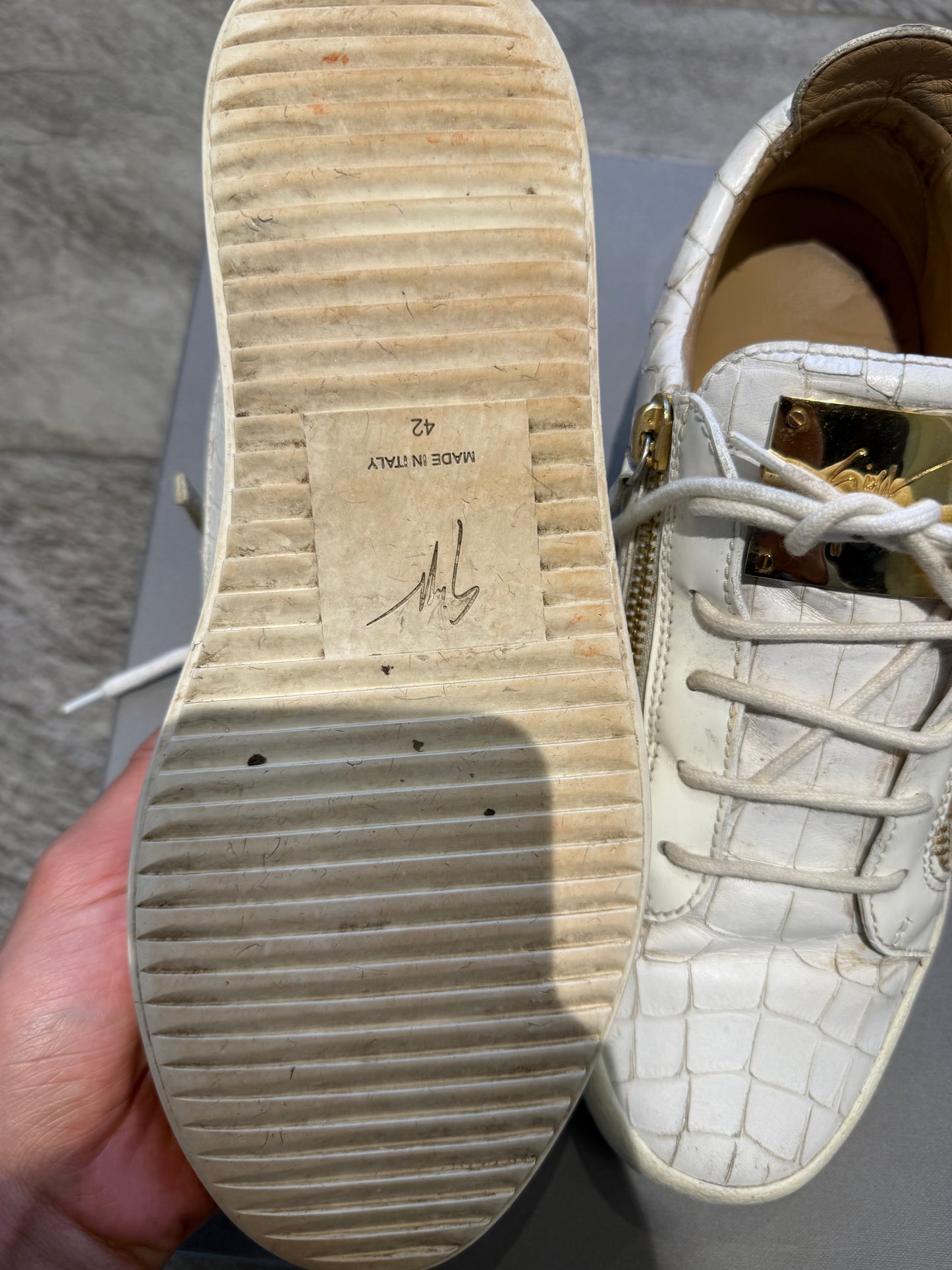 Giuseppe Zanotti Croc Embossed Trainers (EU 42 - UK 8)