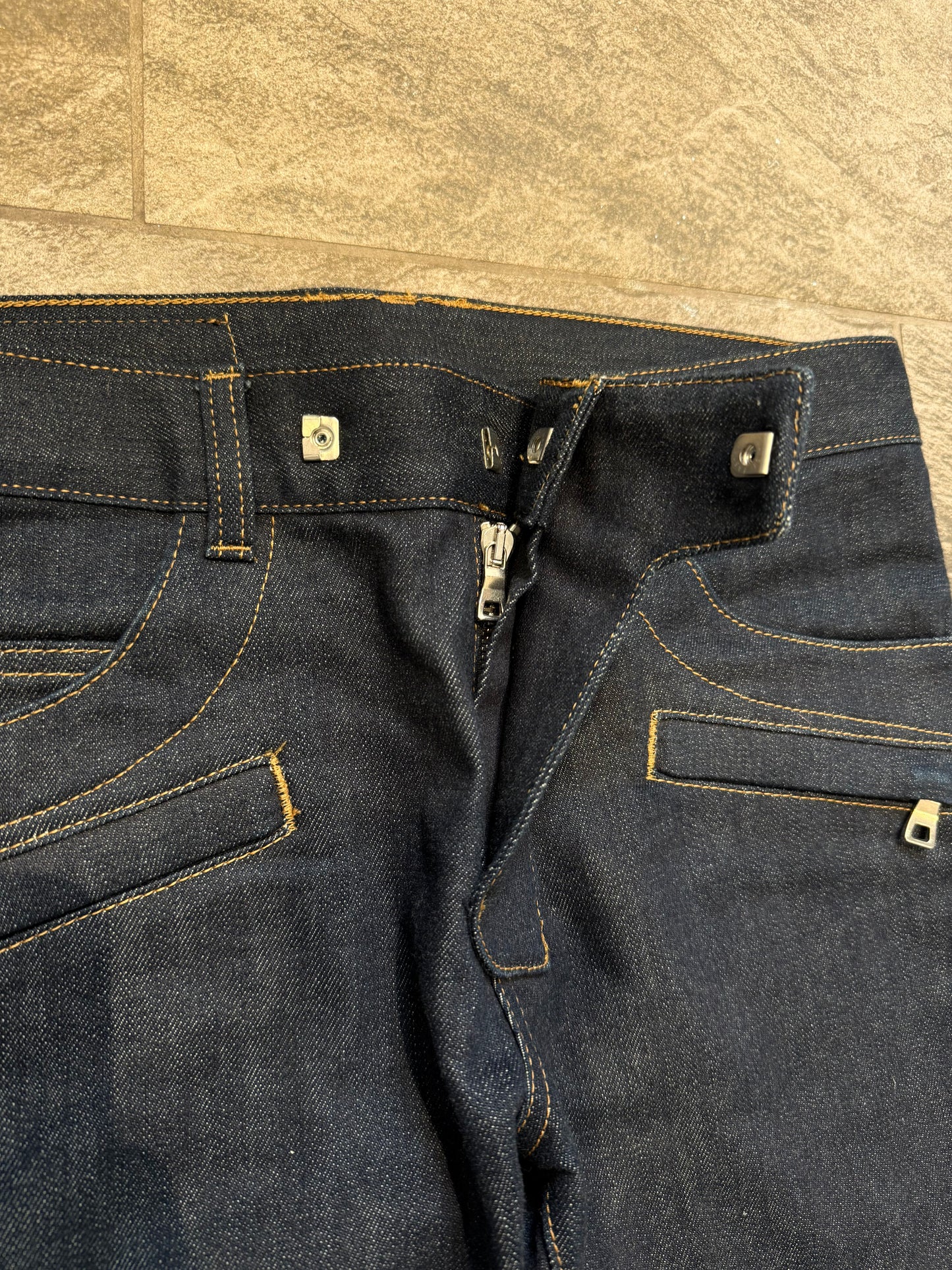 Balmain Raw Denim Biker Jeans (30”)