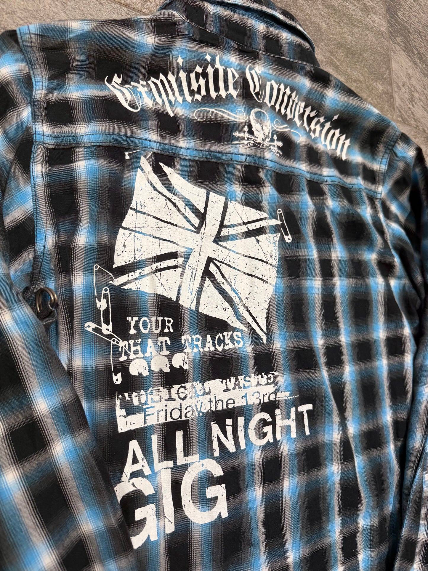 000’s Dadaist Union Jack Check Flannel Shirt (S)