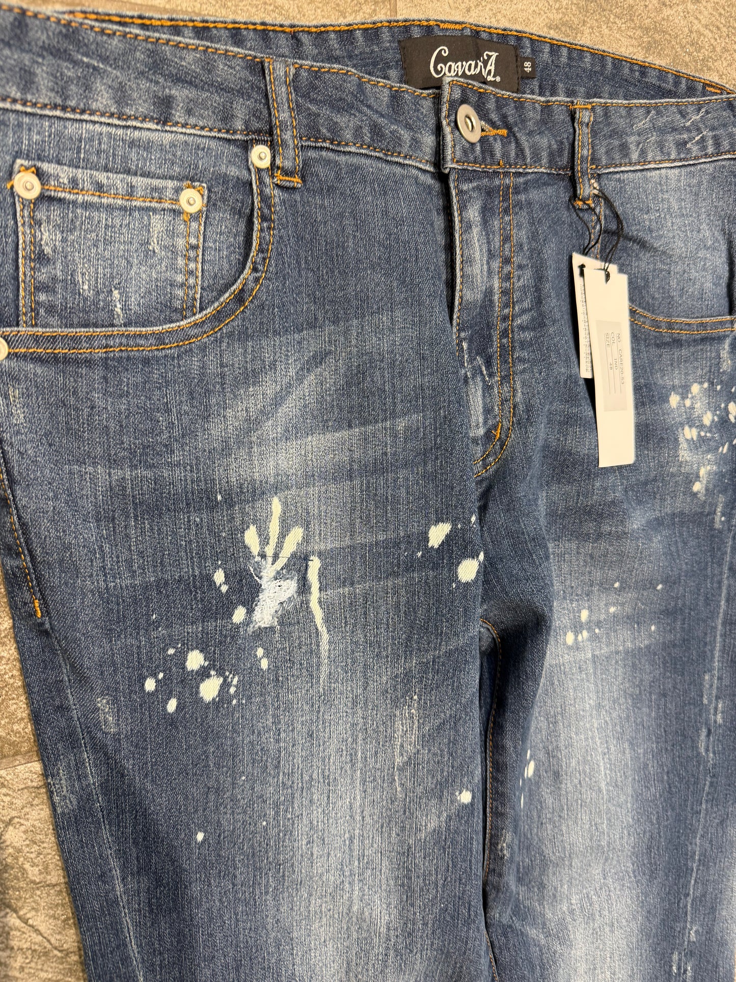 Cavari A Paint Splatter Jeans (33”)